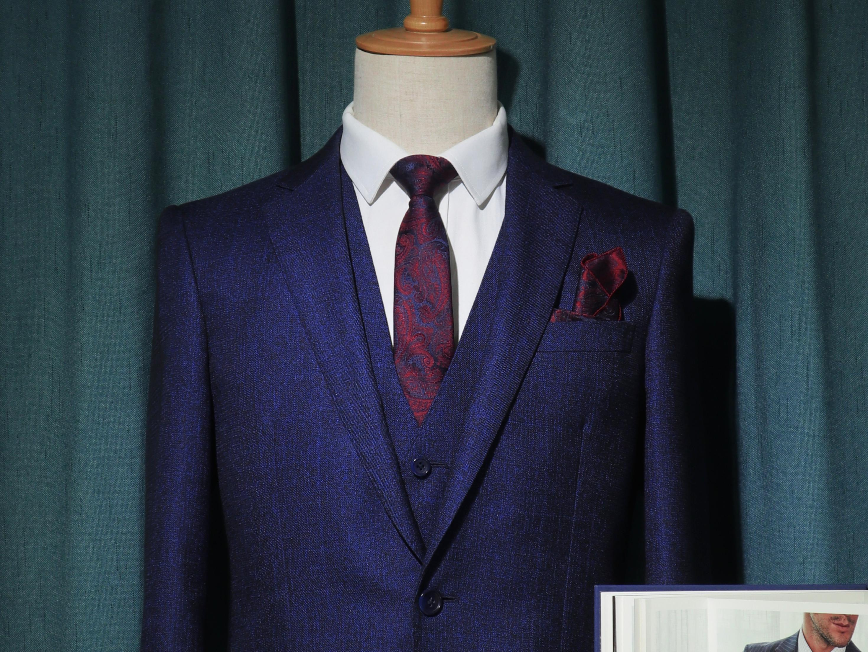 男爵西服，经典篮男神款3件套＋伴郎服3套