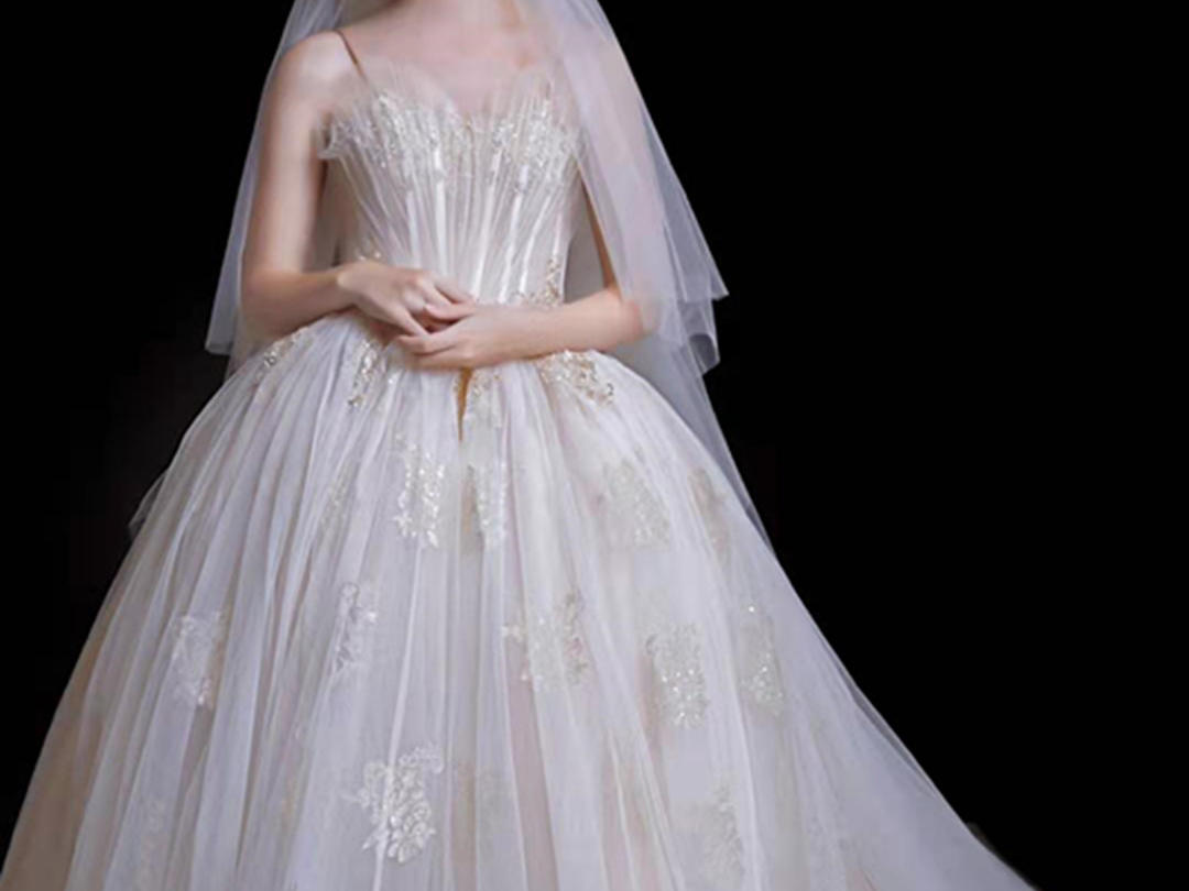 [圣柏莎]贝壳款华丽主纱+出门纱+敬酒服