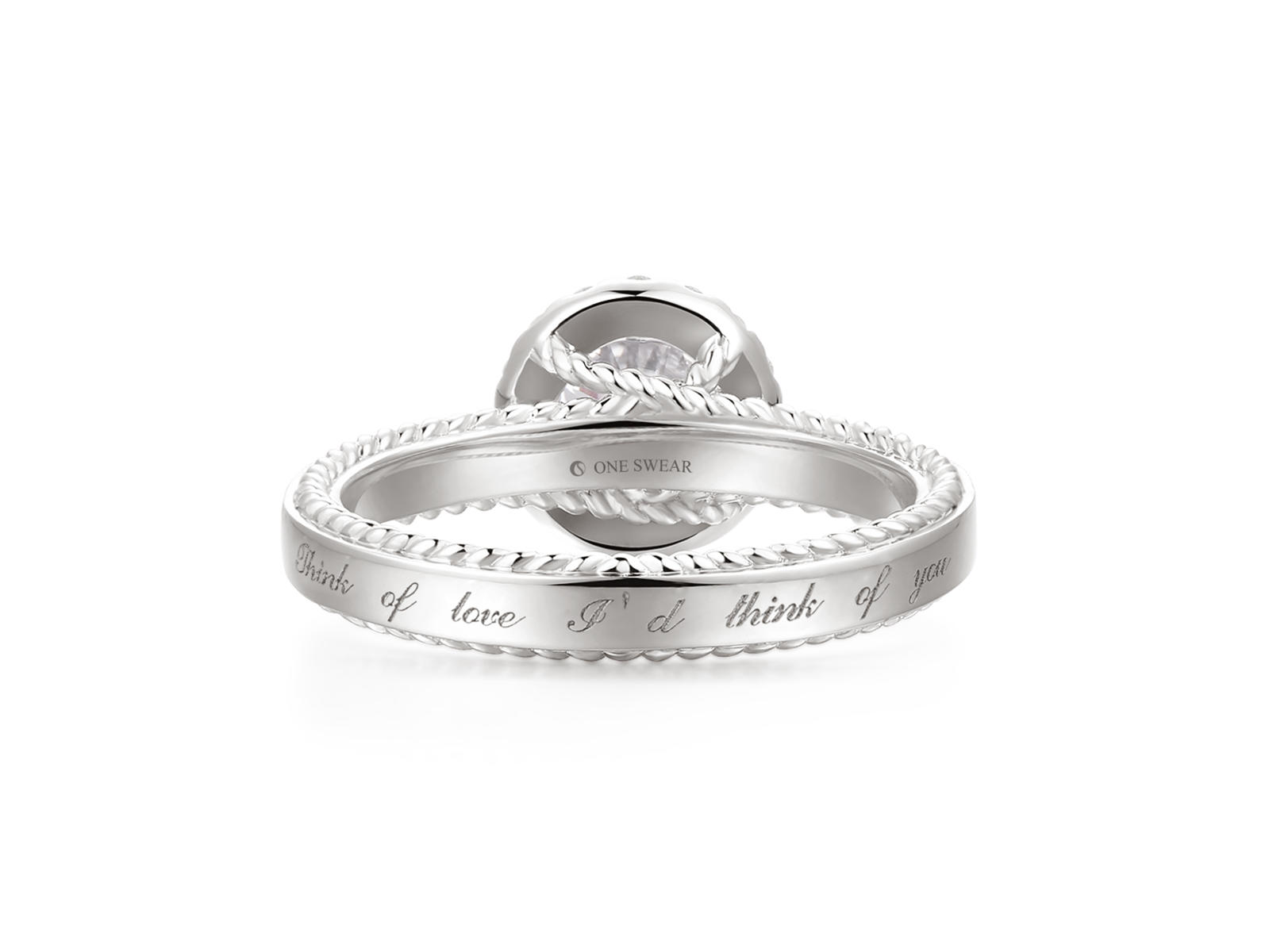 梵誓-莎翁情思 简约欧式滚珠K金/铂金订婚钻戒