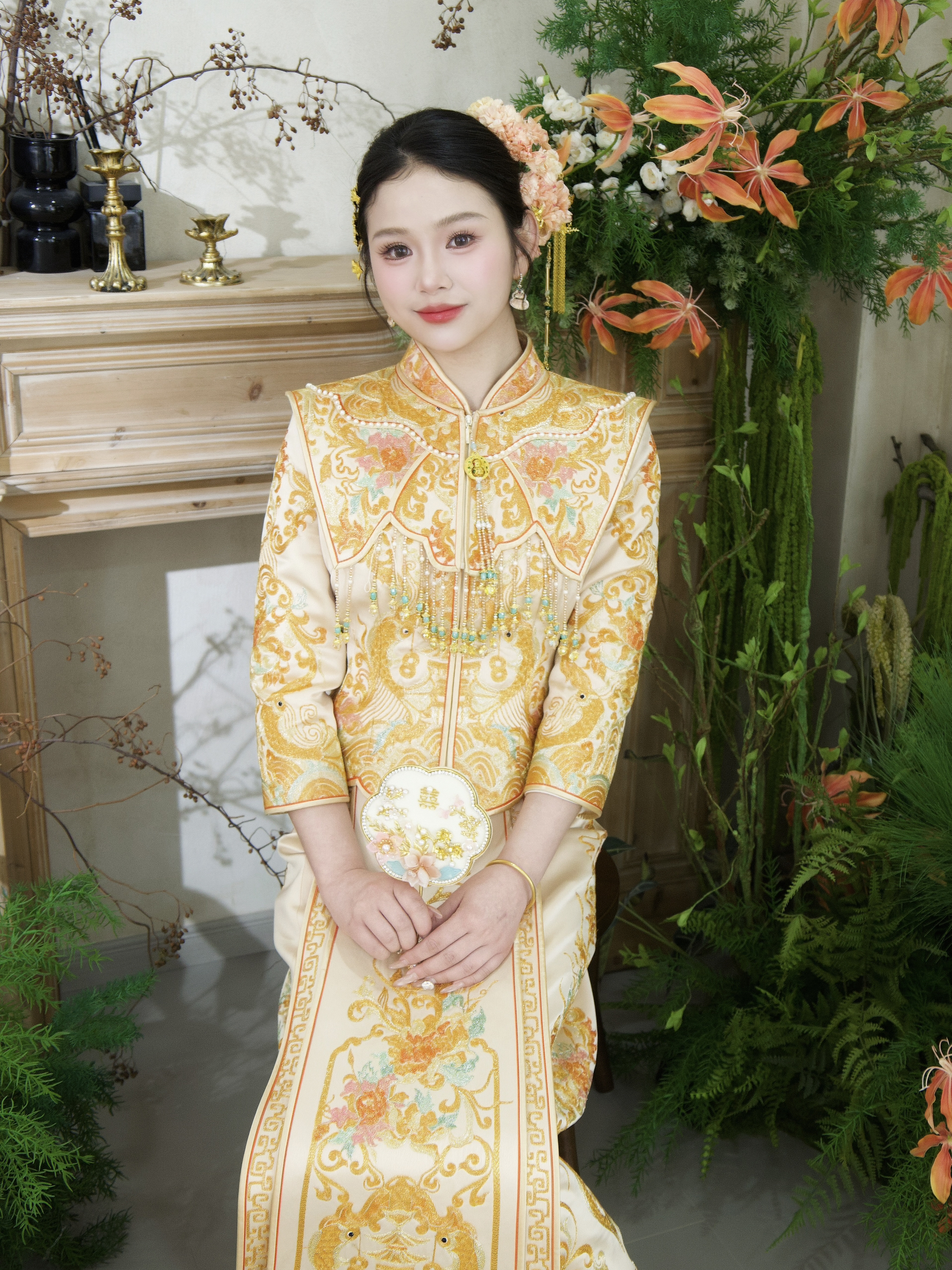 香槟色秀禾也太美啦