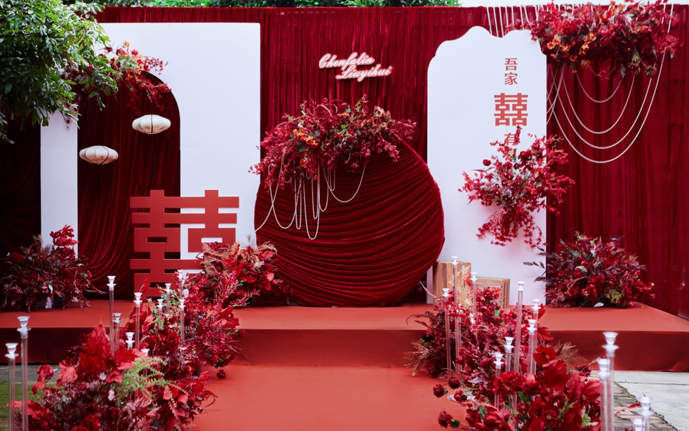 农村庭院红色系