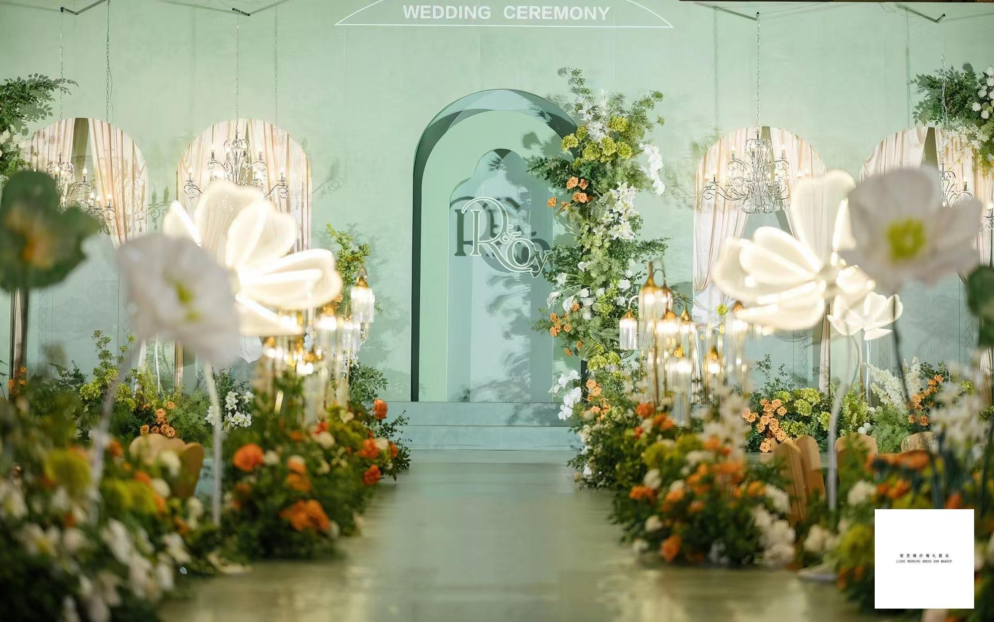 薄荷綠清雅風(fēng)婚禮布置