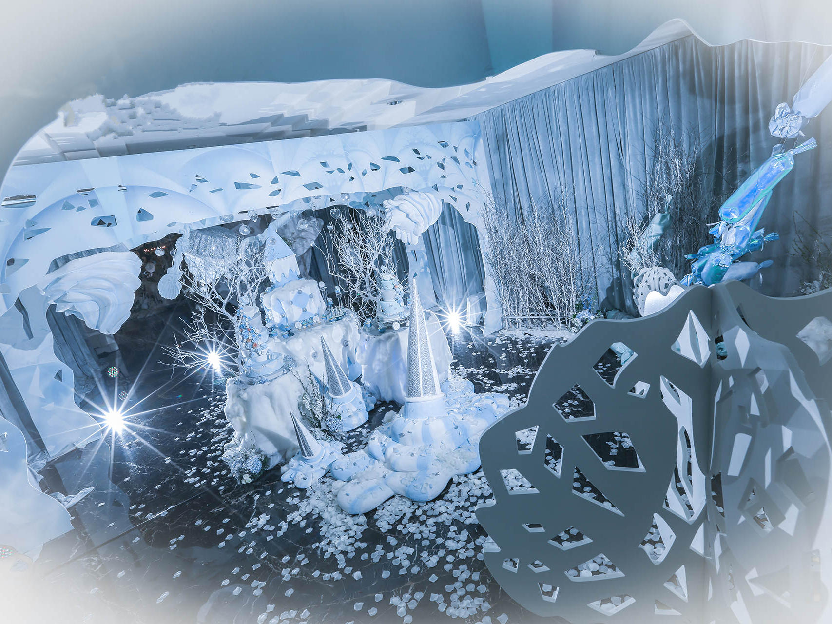 蓝色冰雪主题婚礼《白雪公主》