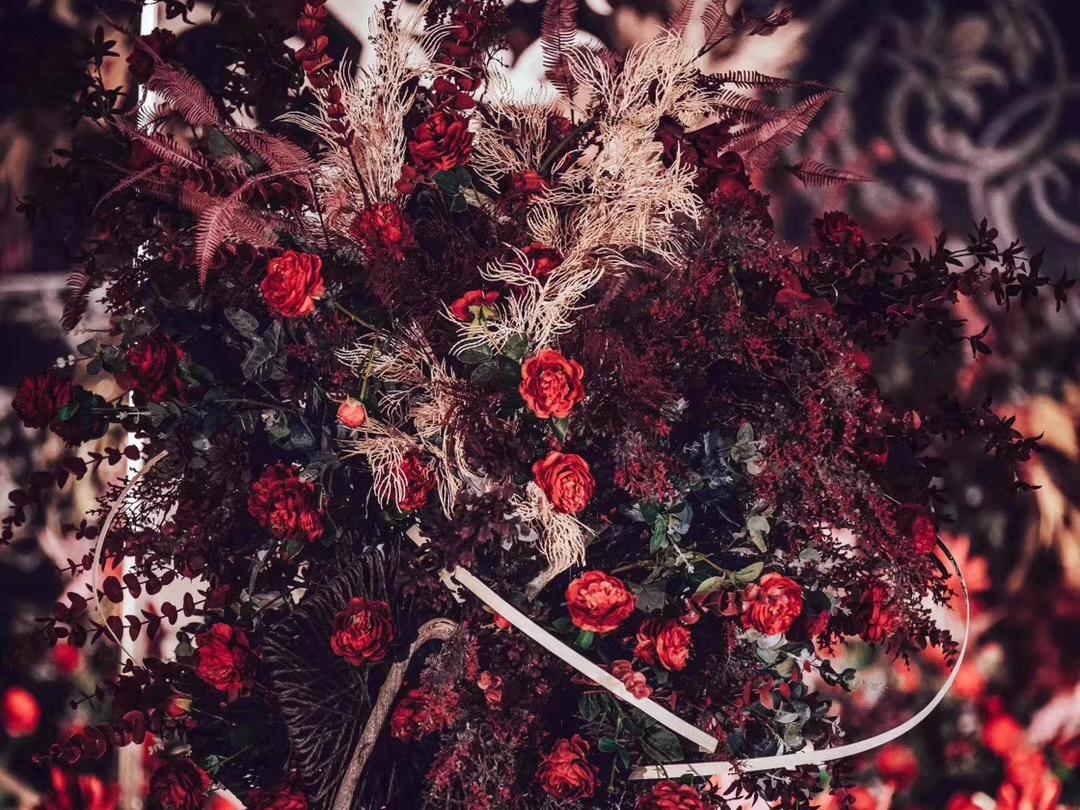 红色高端欧式主题婚礼含飘顶