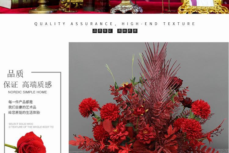 新款婚庆仿真花尤加利盆花路引花舞台花