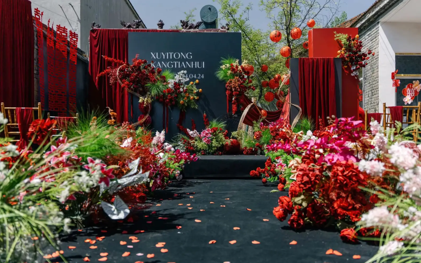 丽匠婚礼-黑红色农村婚礼