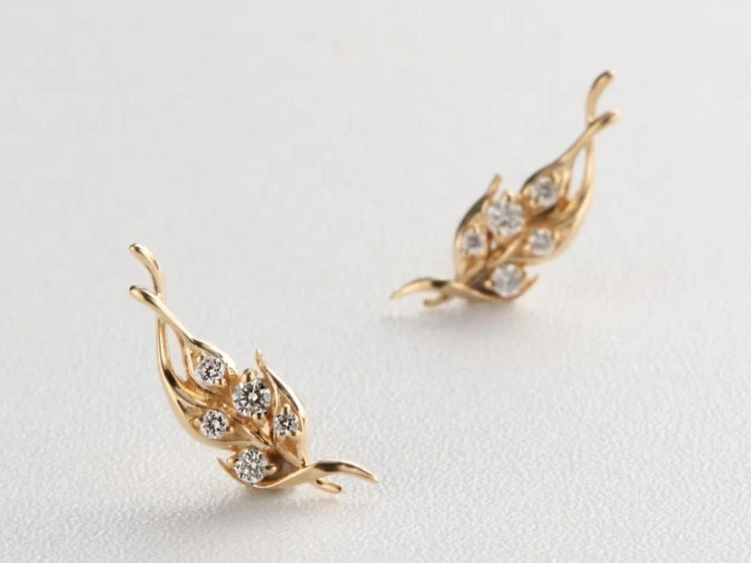 麦穗耳钉——寓意收获爱情的美好