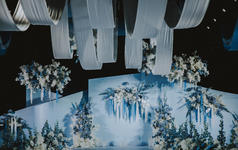 冰川蓝室内高端婚礼布置-包含四大金刚-拜天地