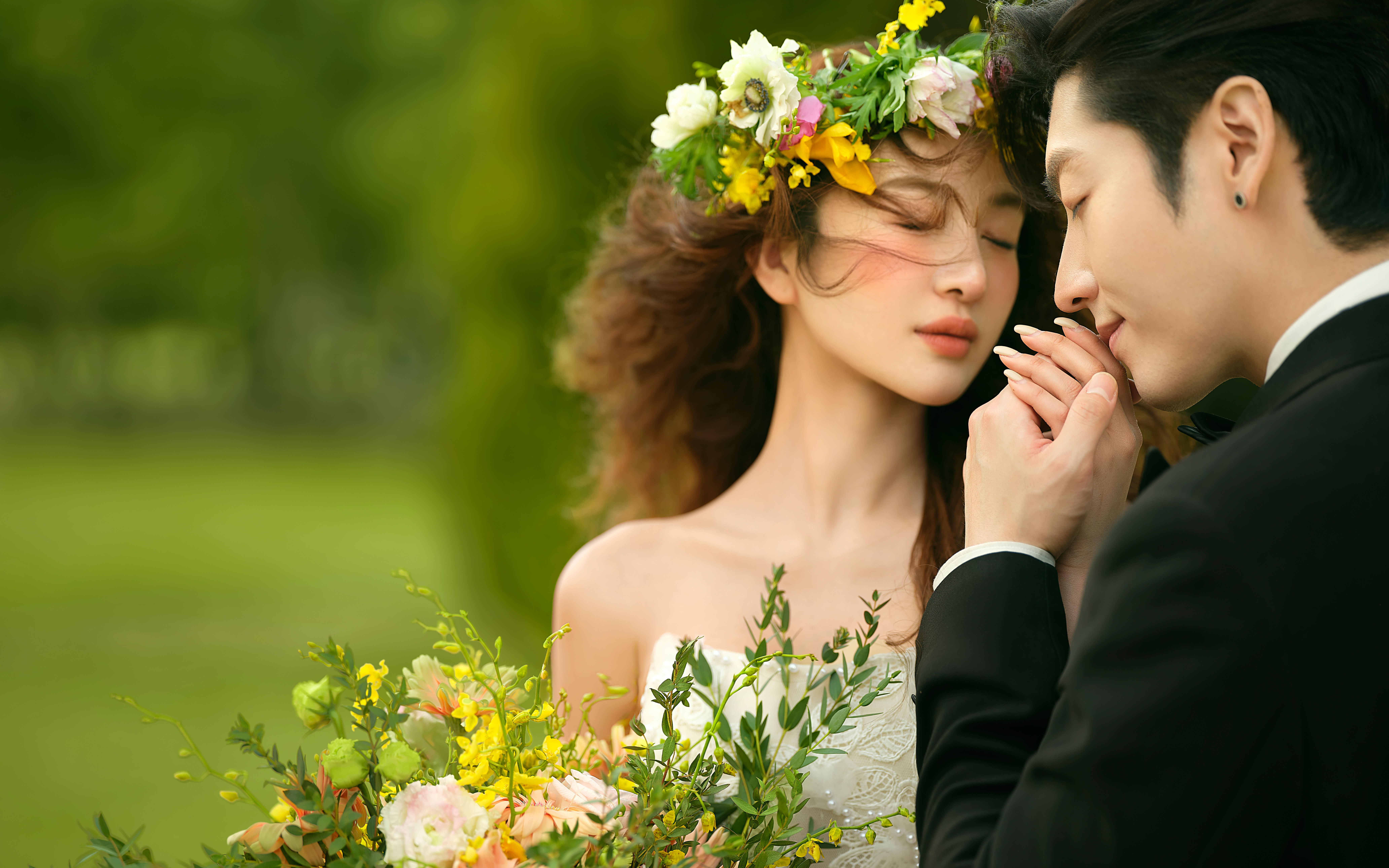 美到心坎的森系油画婚纱照💐青岛婚纱照