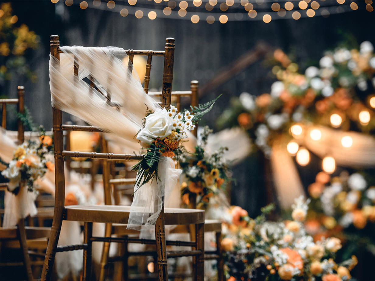 【梦园婚礼】小区空地 复古橙色婚礼