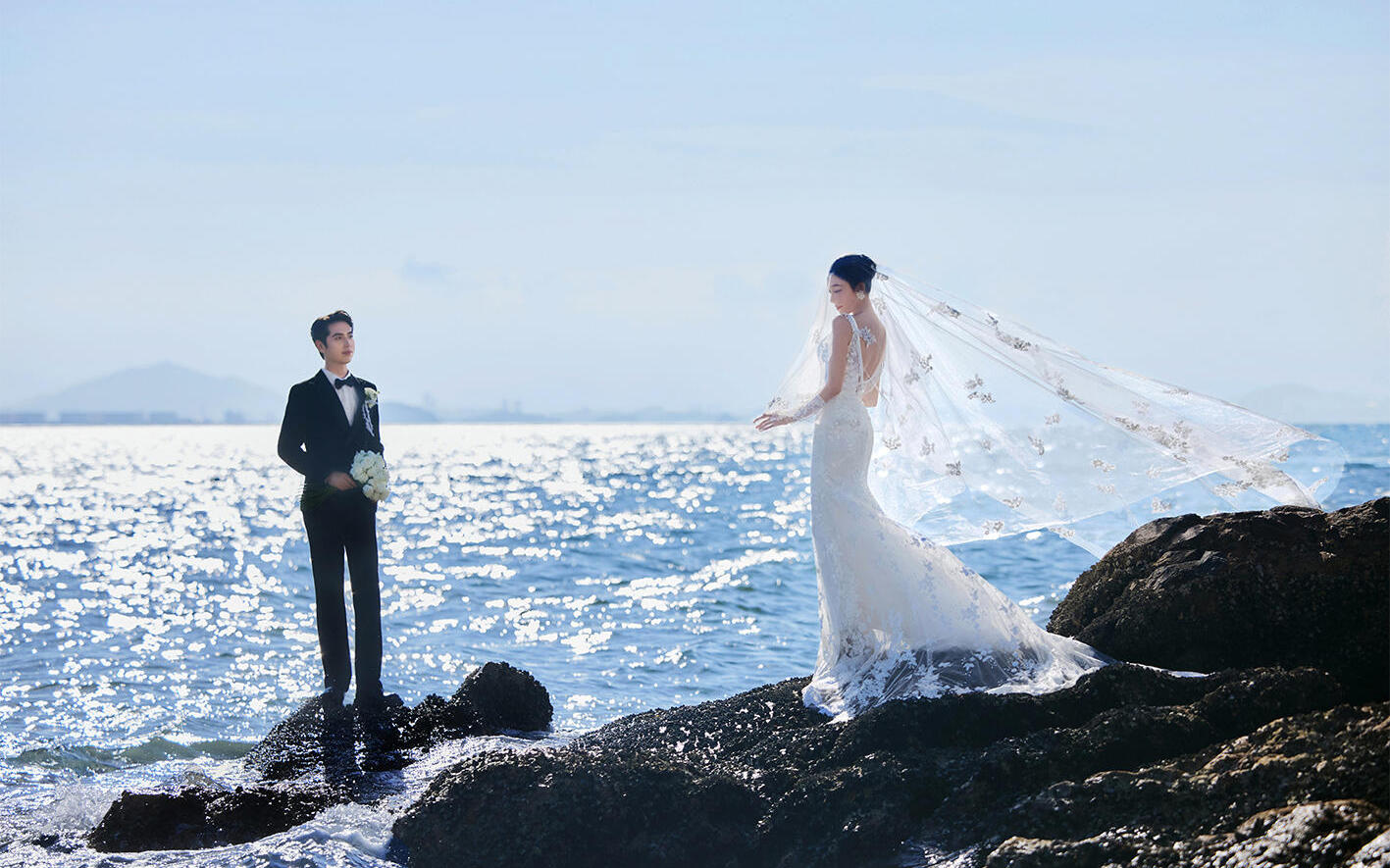 超浪漫海景（波光粼粼）婚紗照