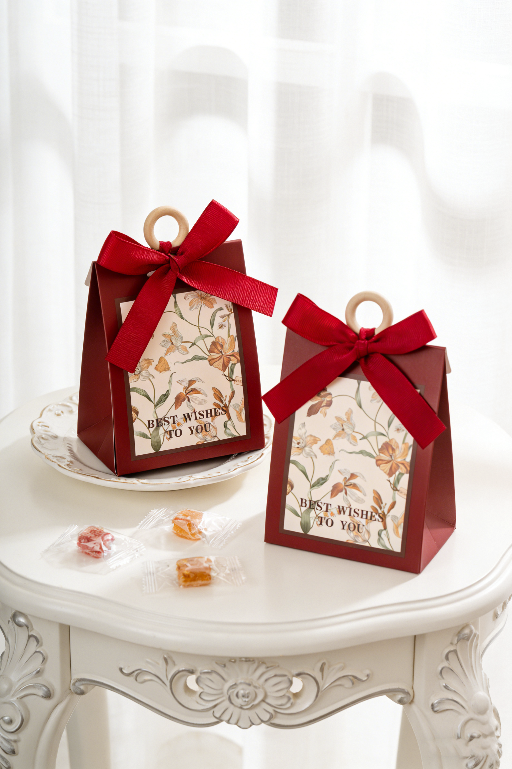 包好发货 成品喜糖套餐简约花卉 喜糖+喜糖盒【成品喜糖不支持退换】