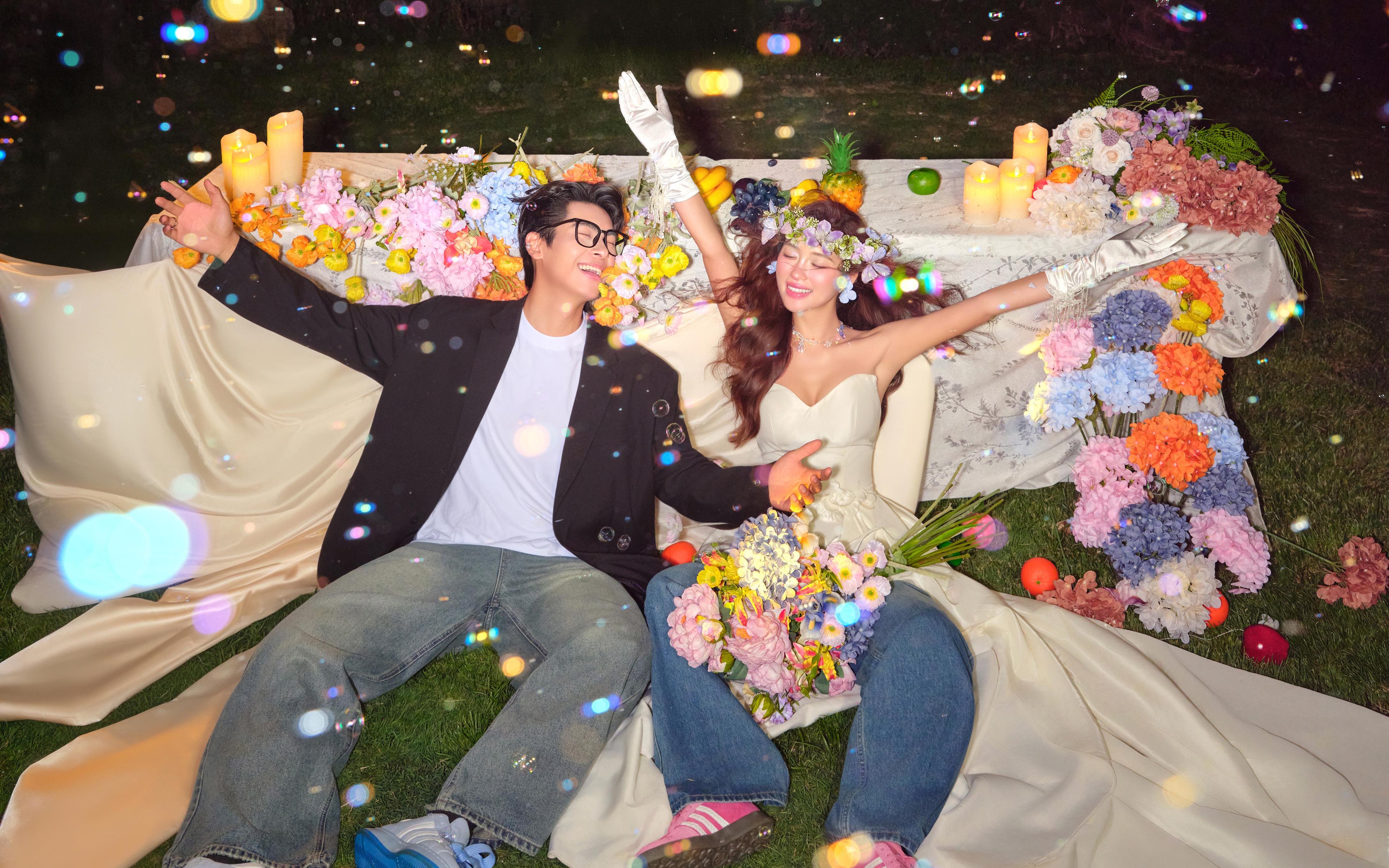 愛的花海/夜幕紀實氛圍婚紗照