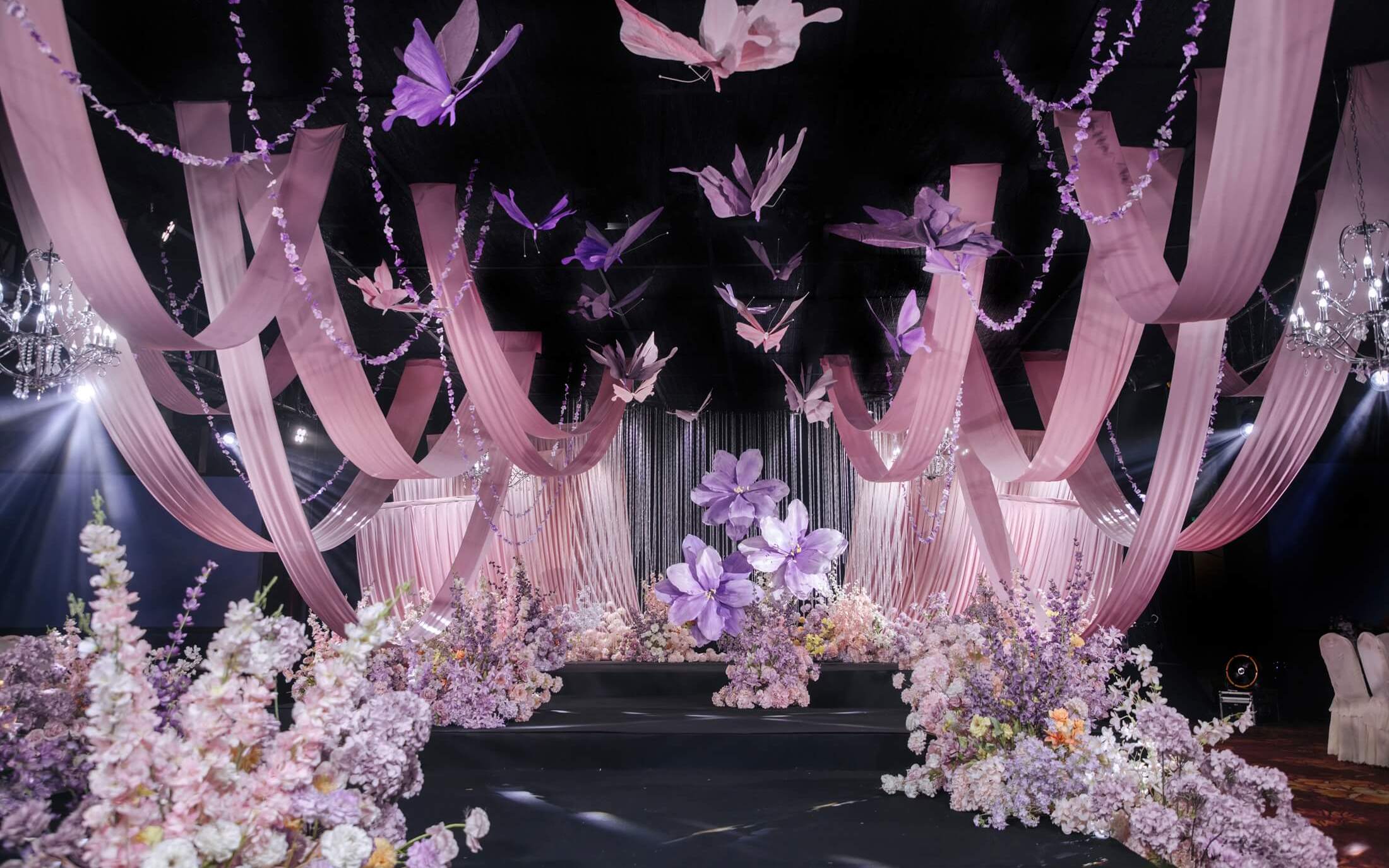 粉色布幔紙藝韓式婚禮