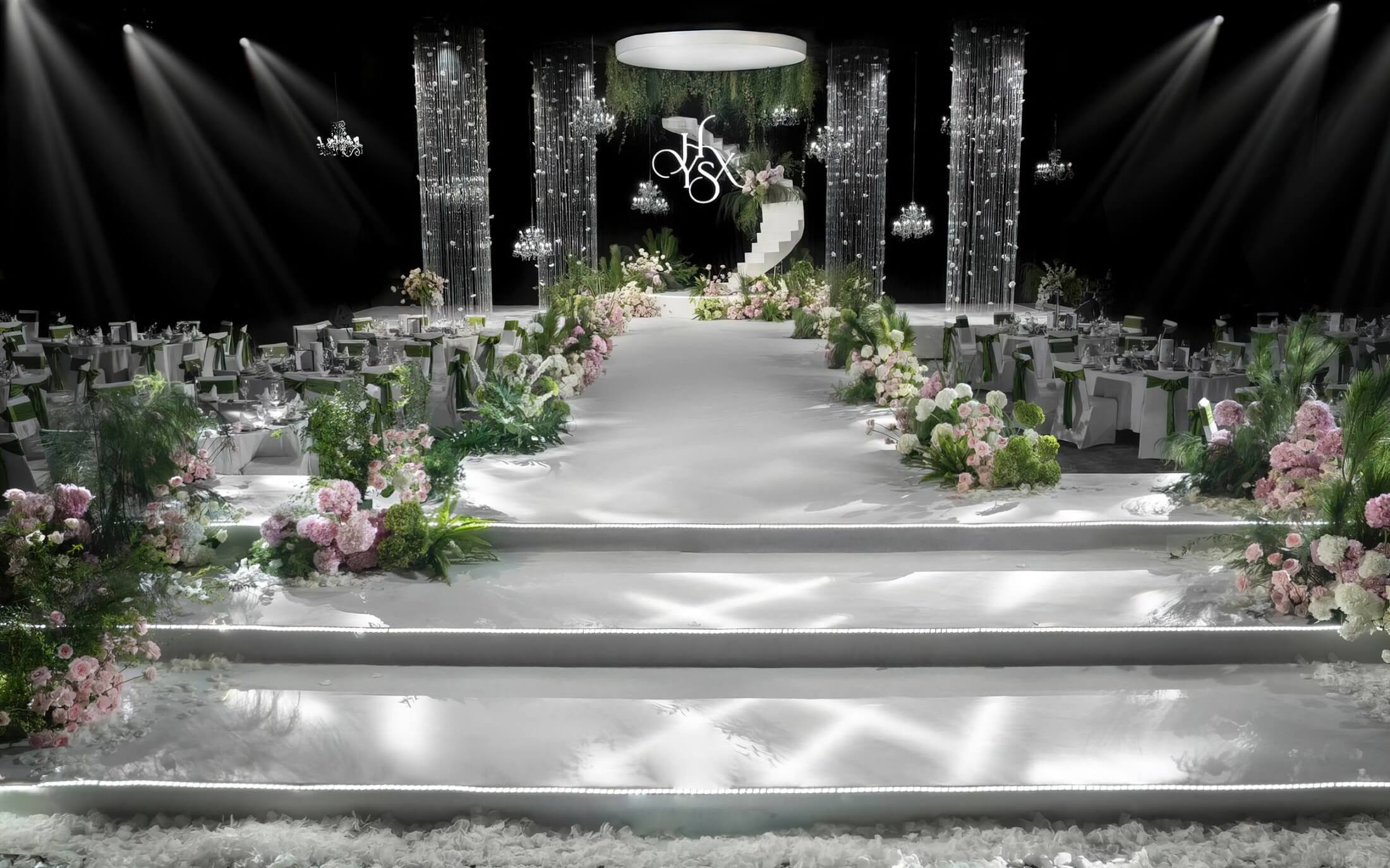 韩式自然风格水晶片主题婚礼