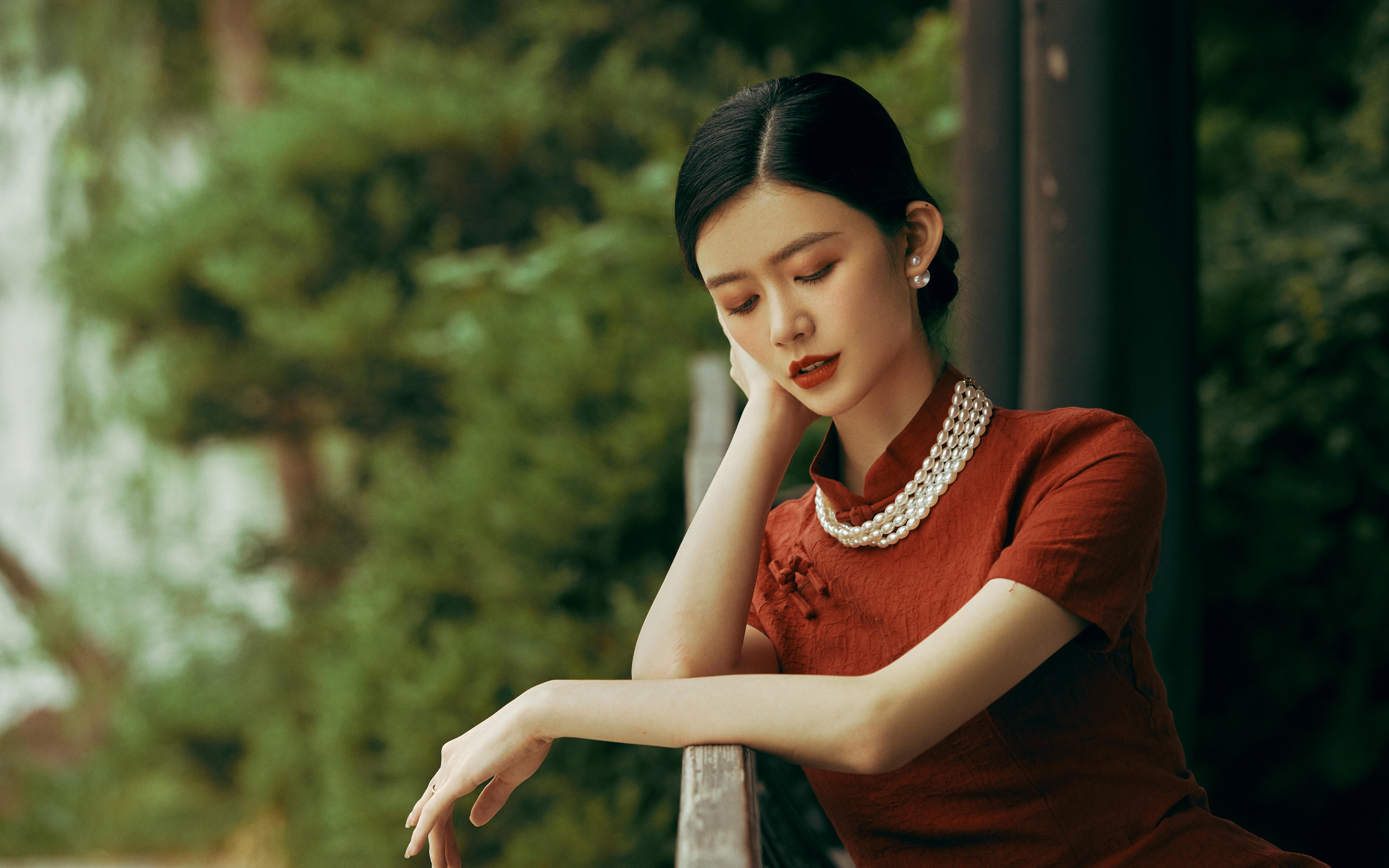 【施华洛摄影】红色旗袍园林婚纱照