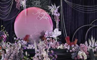 『知与婚礼』紫色系布幔西式小众婚礼