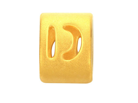 CLINDE黄金字母3D硬金转运珠