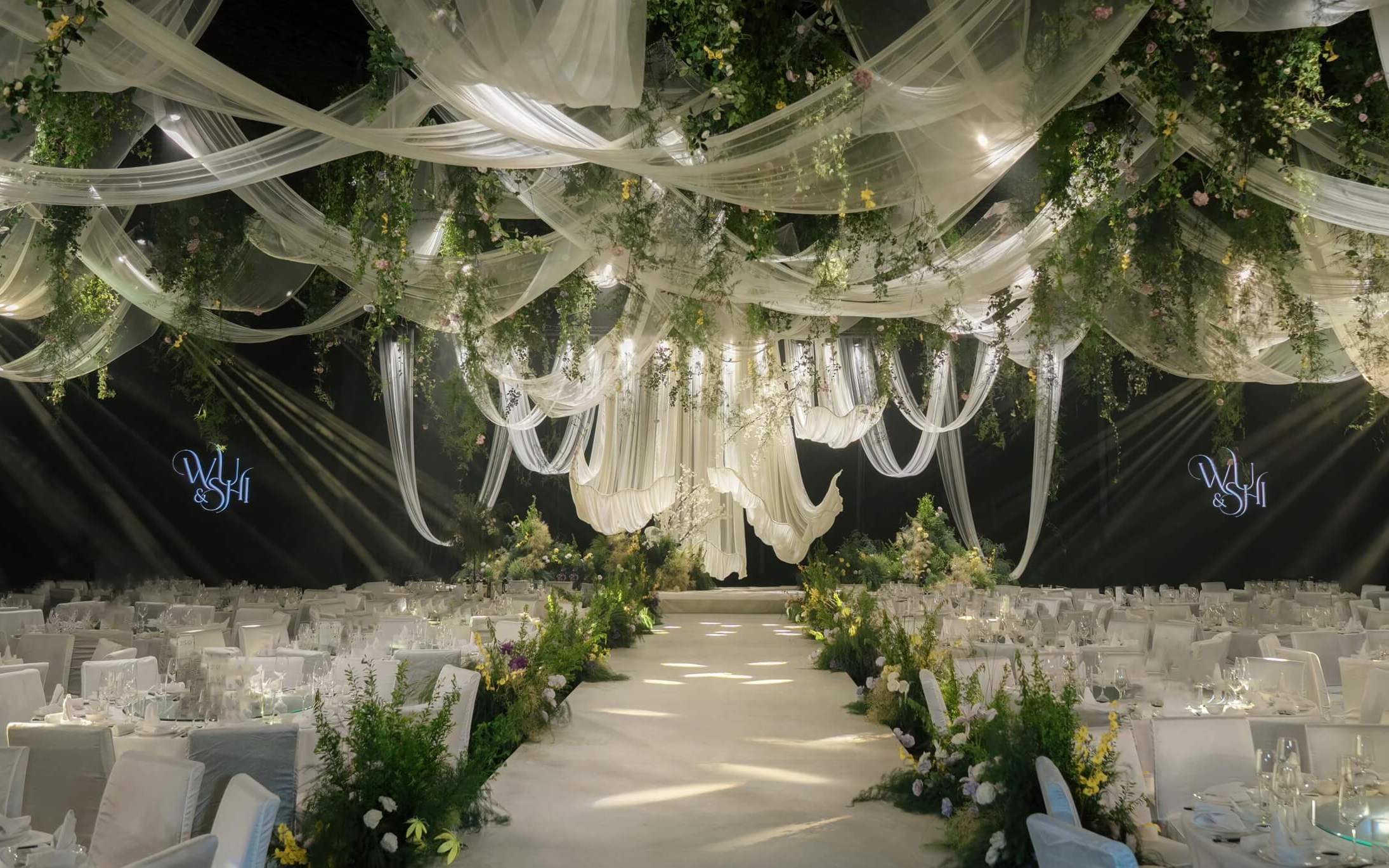 【囍记】白绿色自然系韩式纱幔婚礼