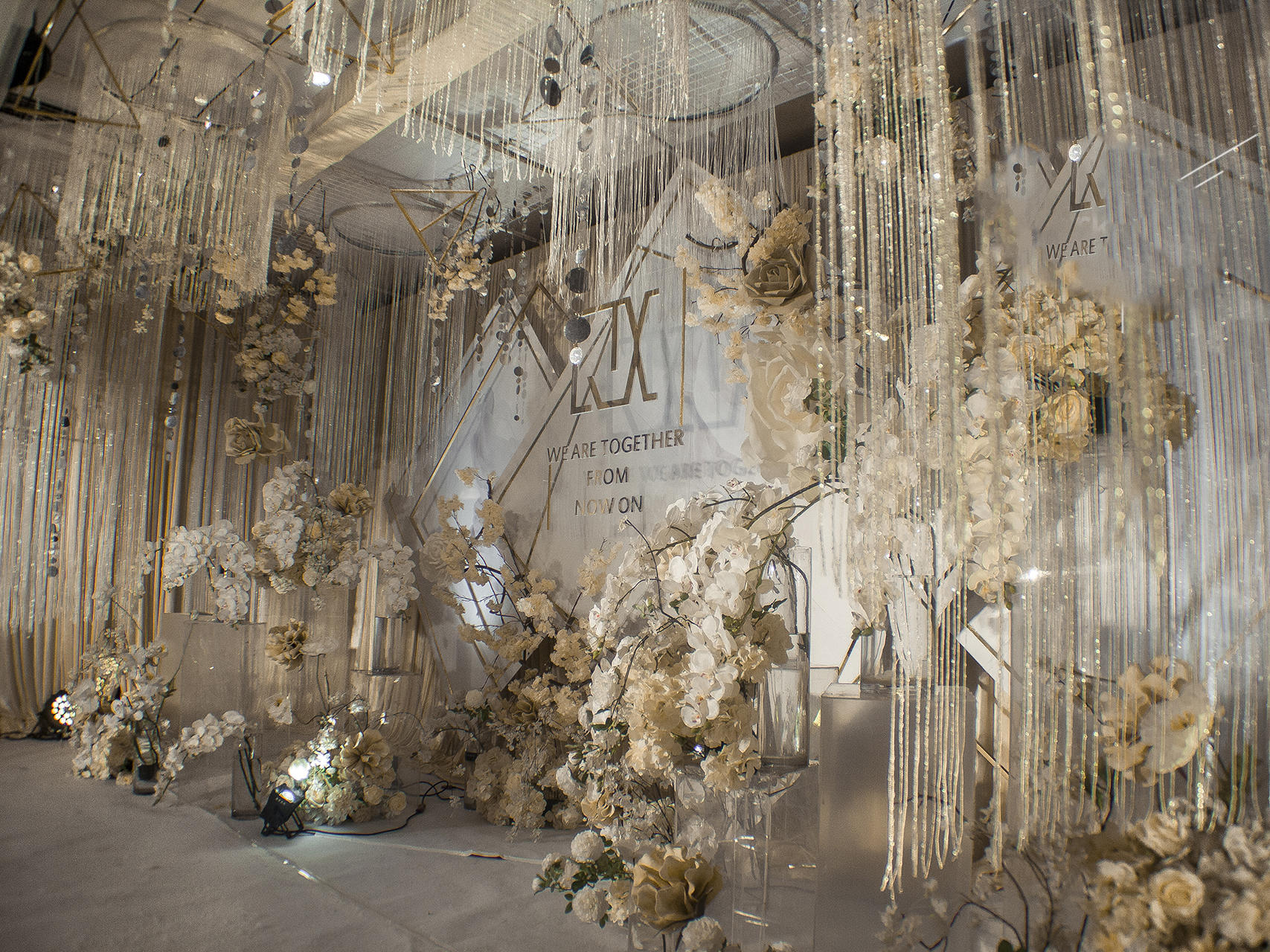 金月亮 香槟金色婚礼 几何