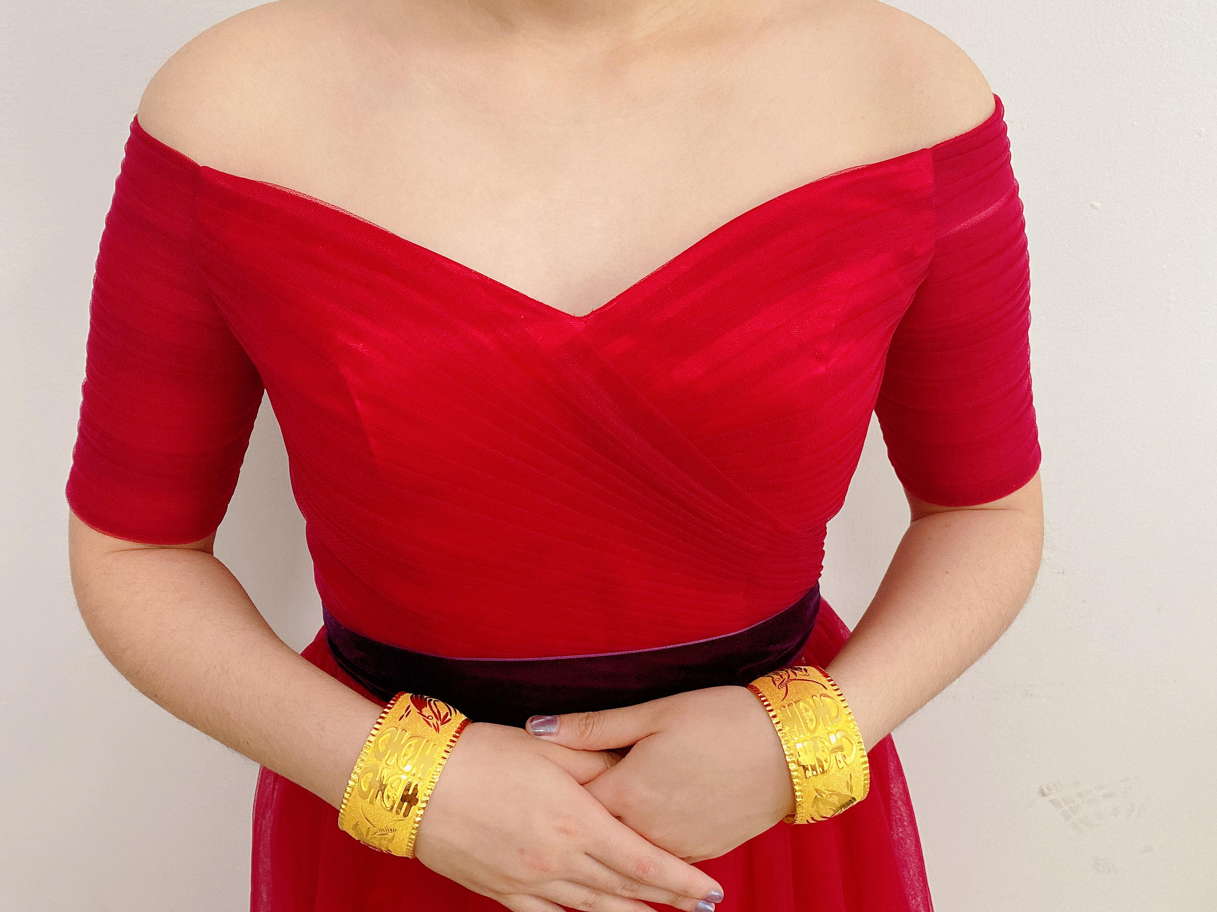 足金纯金龙凤手镯50克1对超大款