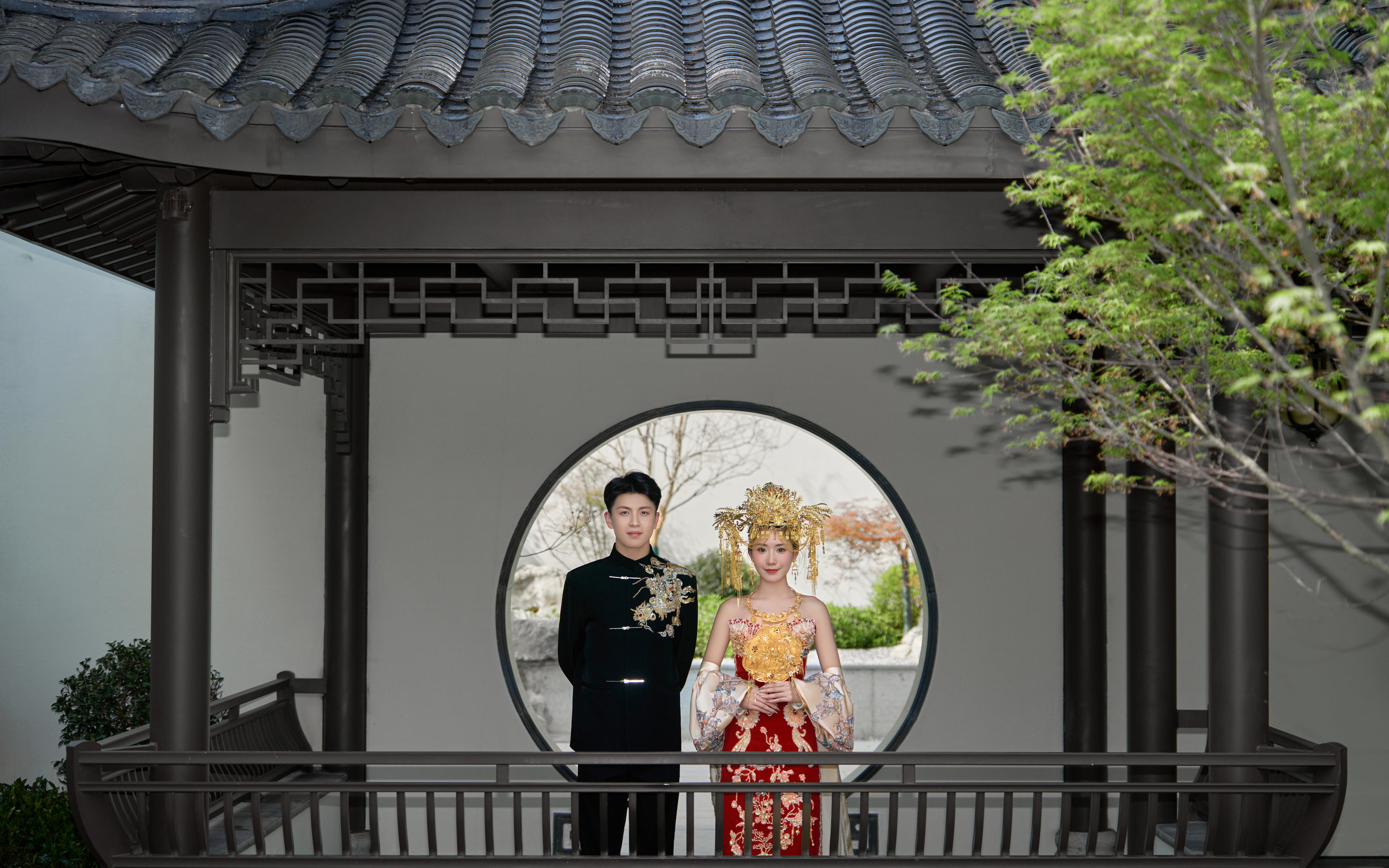 中式園林??東方美學(xué)新中式婚紗照真的好絕