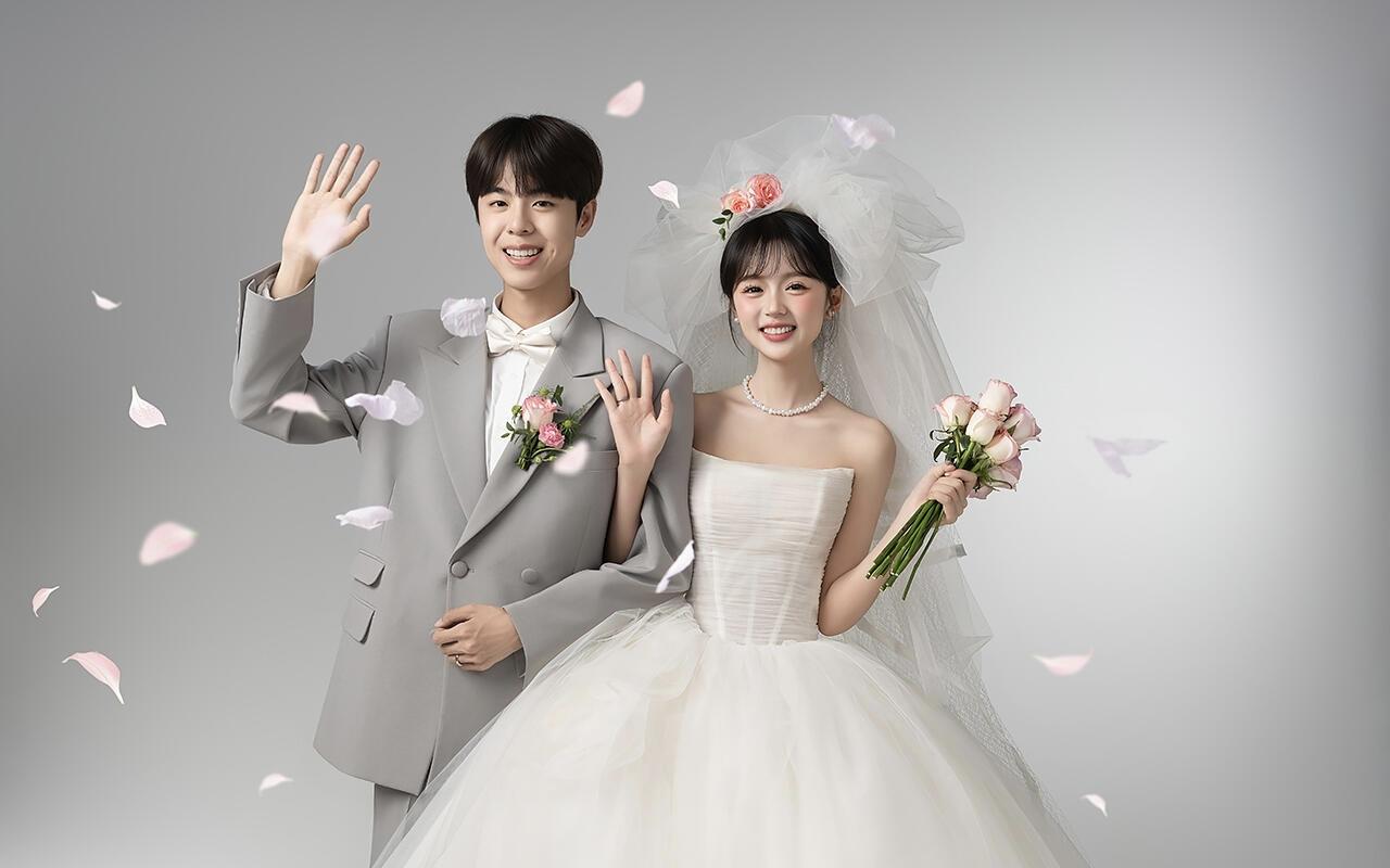 十光堇 | 00后也太會了叭!超可愛的極簡婚紗照