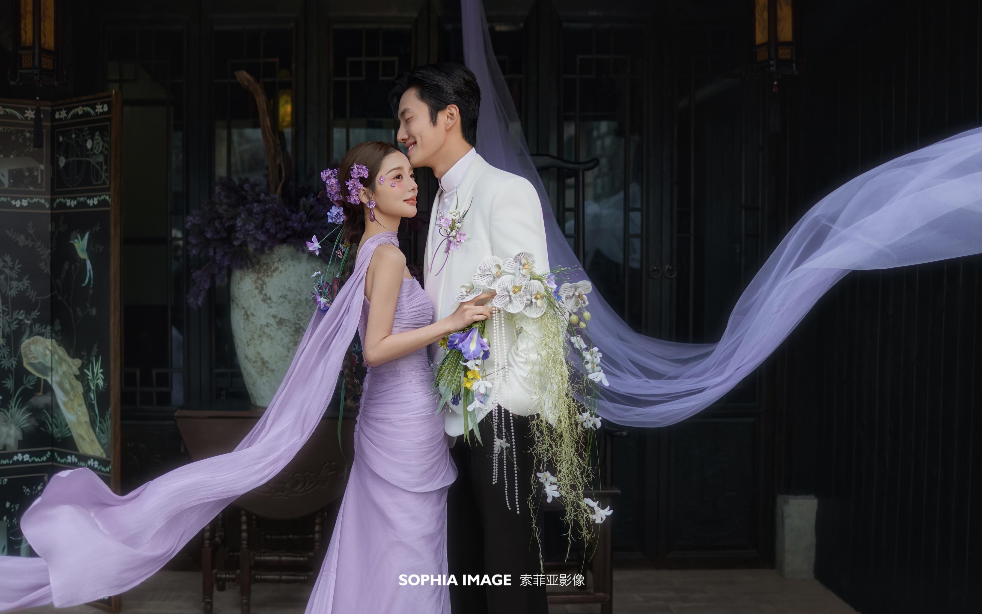 紫韵新中式｜在园林里拍出东方浪漫婚照💜