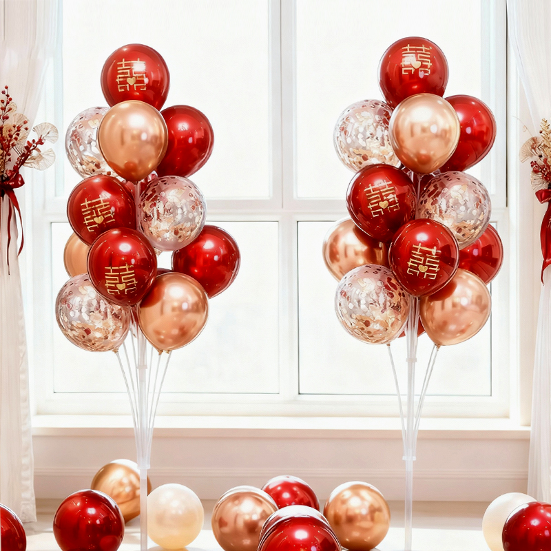 高級(jí)出片 氣球桌飄地飄布置套裝 含打氣筒