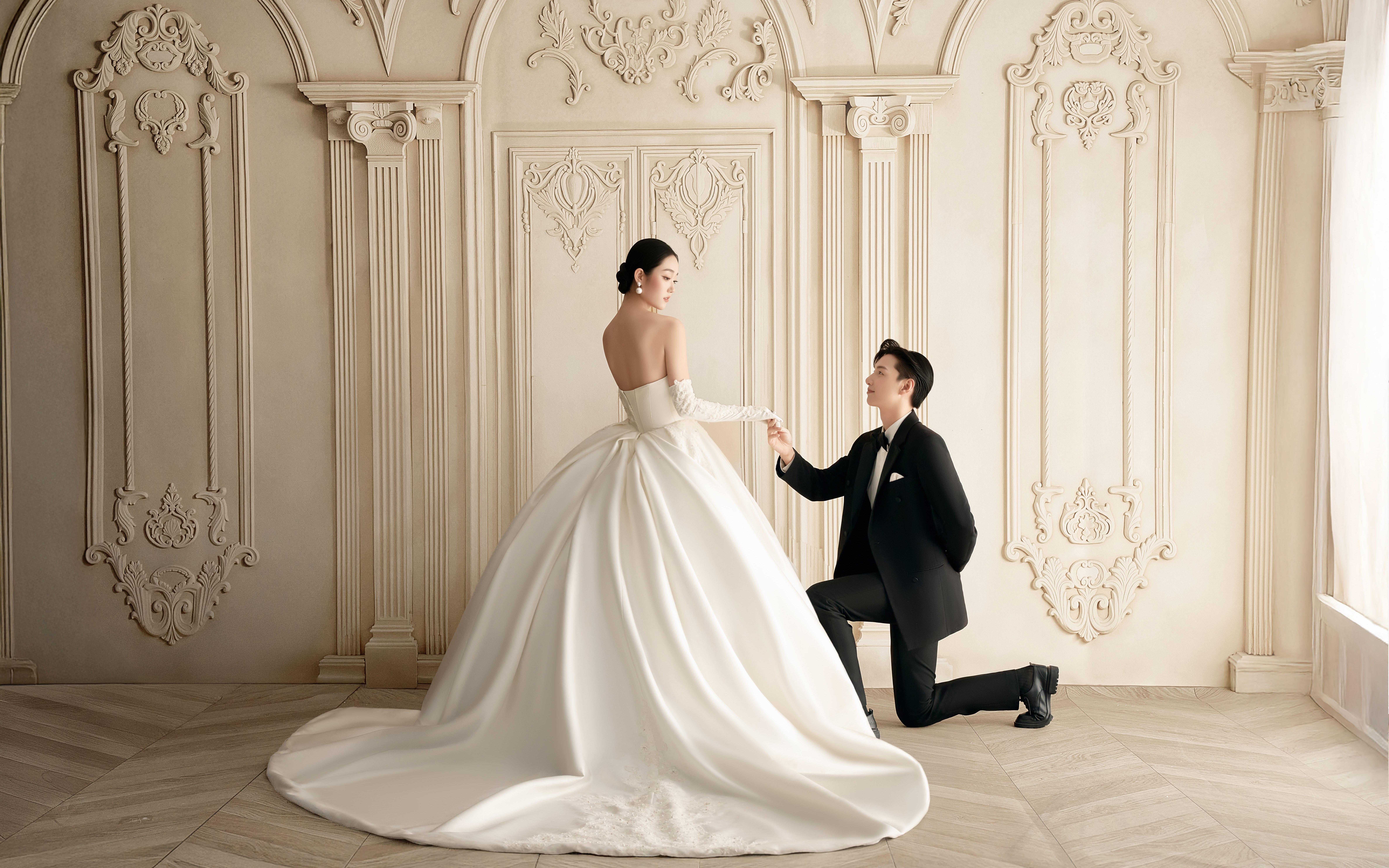 室内法式复古高级感婚纱照