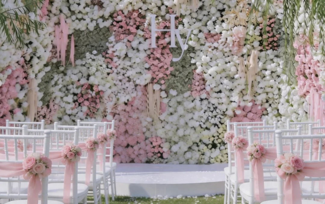 喜橙婚礼|粉色花海梦幻草坪婚礼