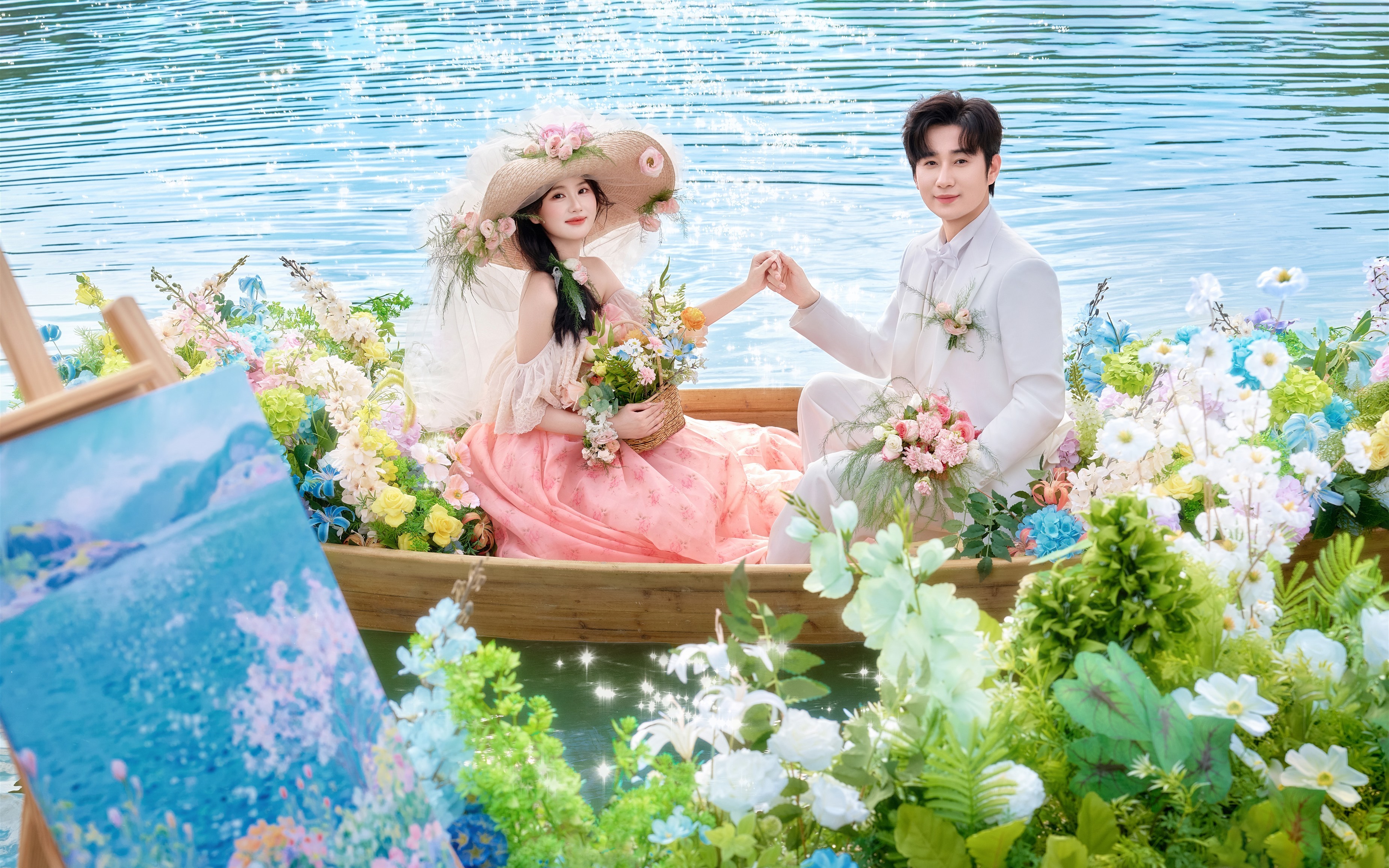 🌷救命！这组水上油画婚纱照美到我心巴上了！💕
