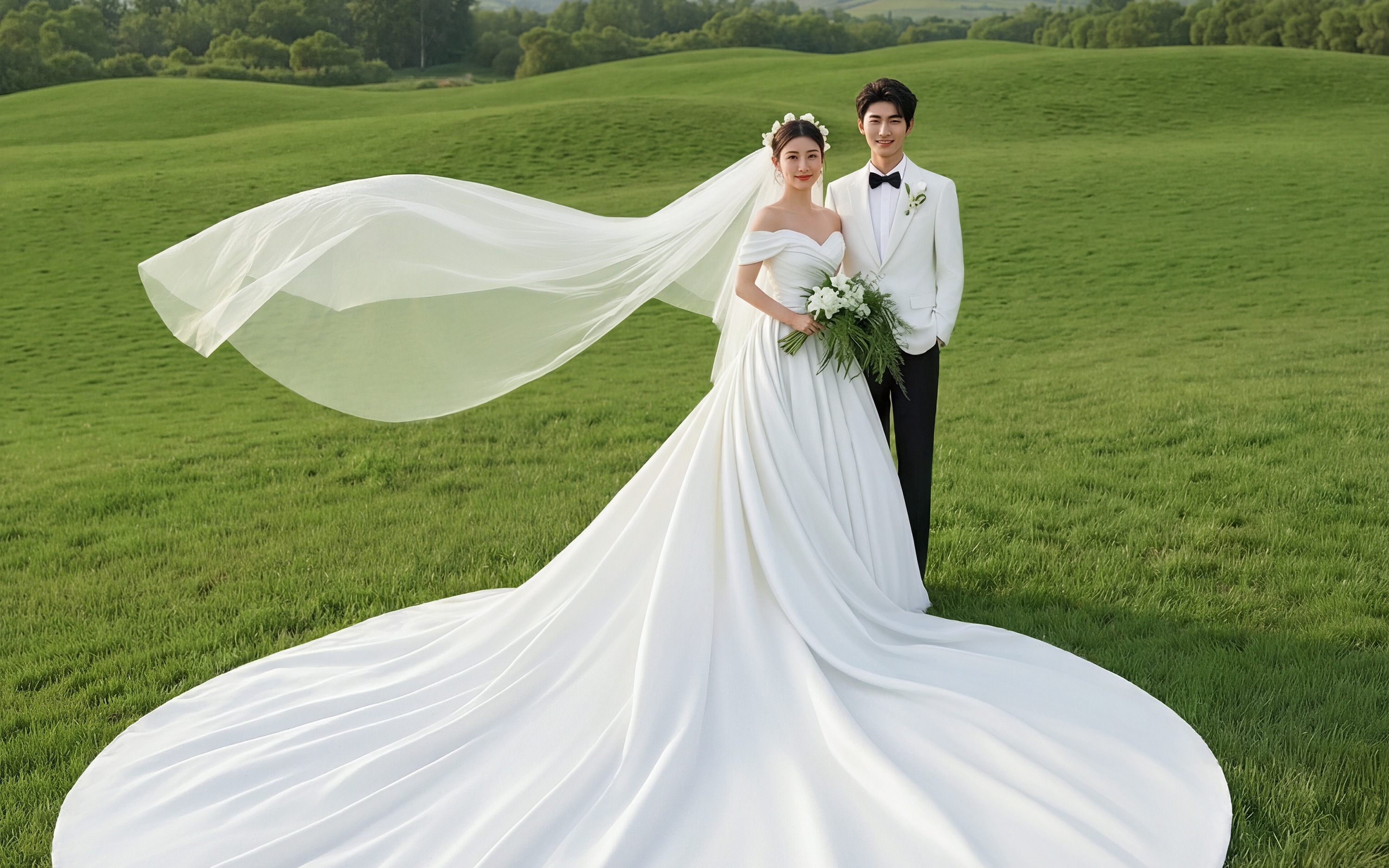 爱美了，我们的大草坪婚纱照