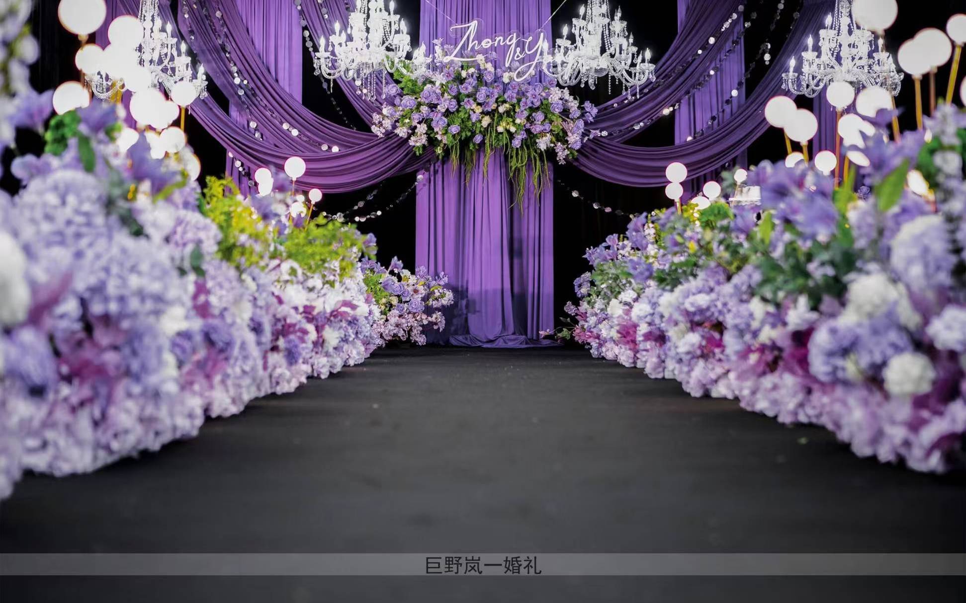 紫色系布亮片韩式婚礼