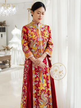 【秀禾服】全手绣传统中式红色礼服