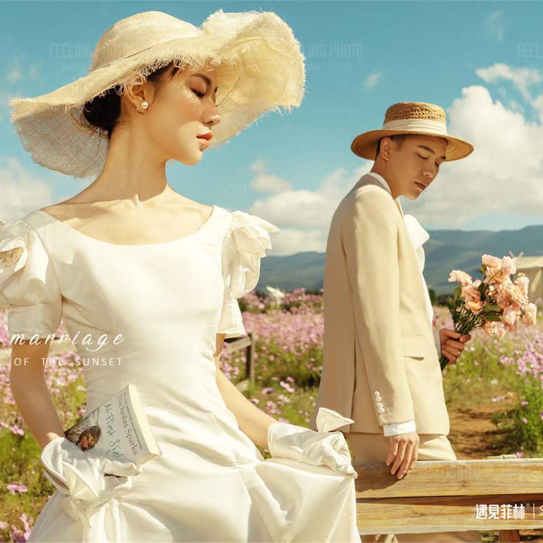 浪漫复古花海婚纱照️想为你讲述一段关于爱情的童话