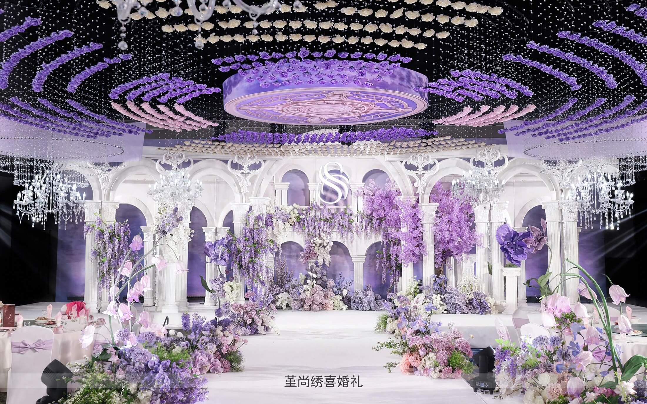 欧式复古紫色花园婚礼