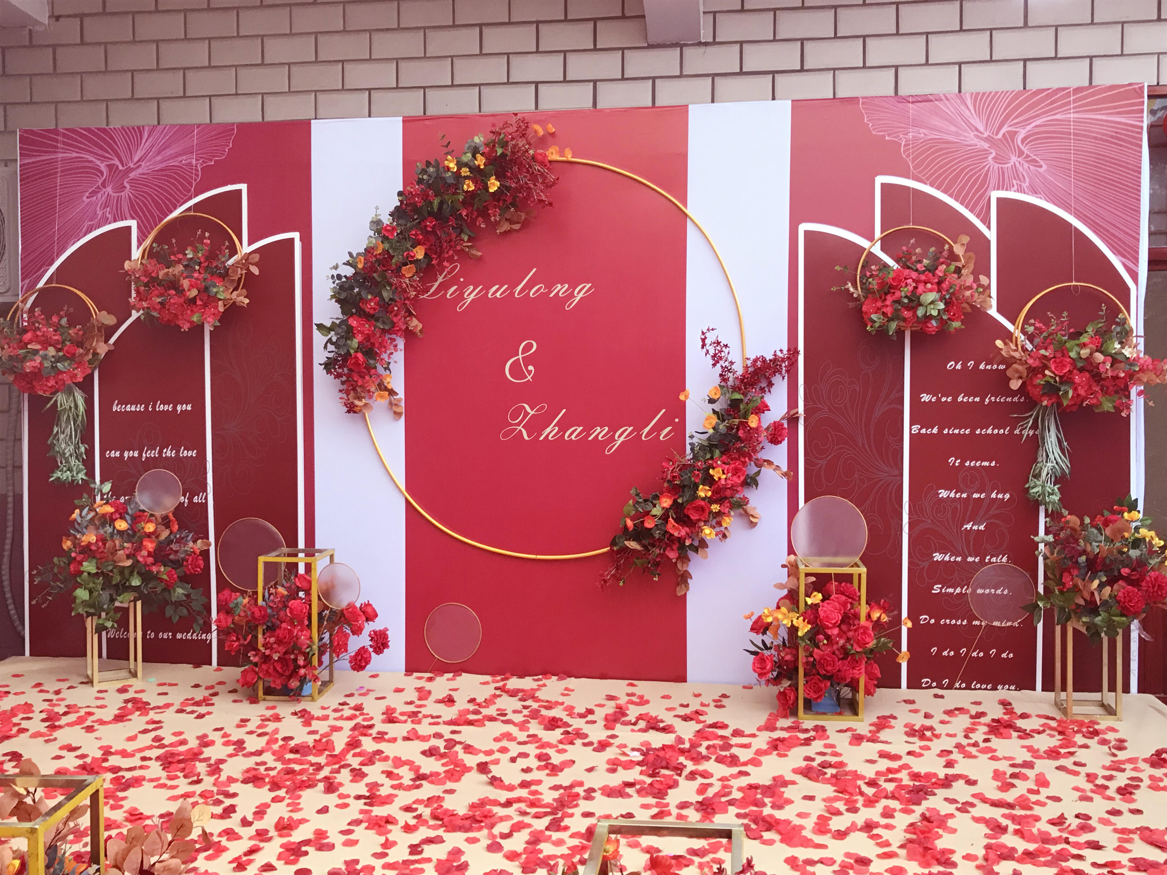 农村庭院复古红色西式婚礼·周口爱润婚礼