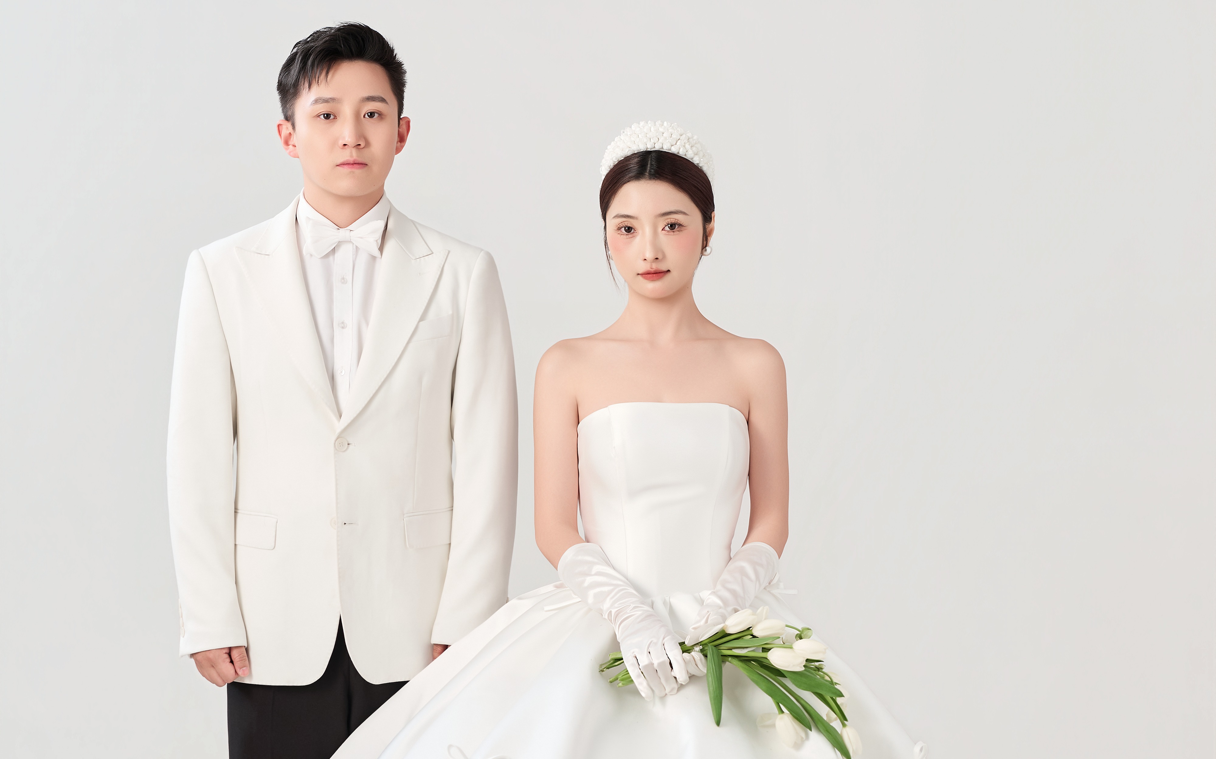 纯白韩式温柔室内婚纱写真集