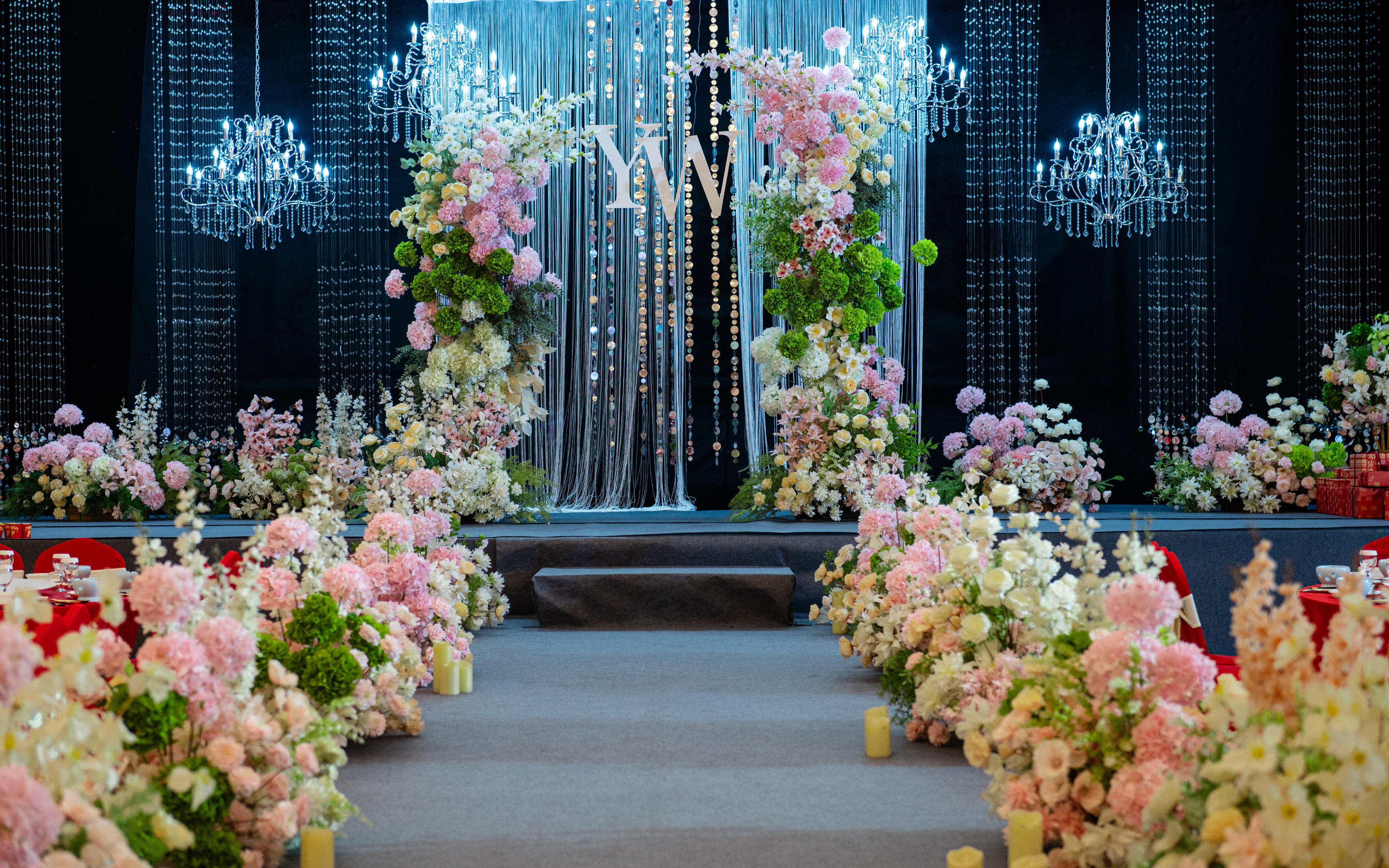 韩式水晶线帘婚礼 