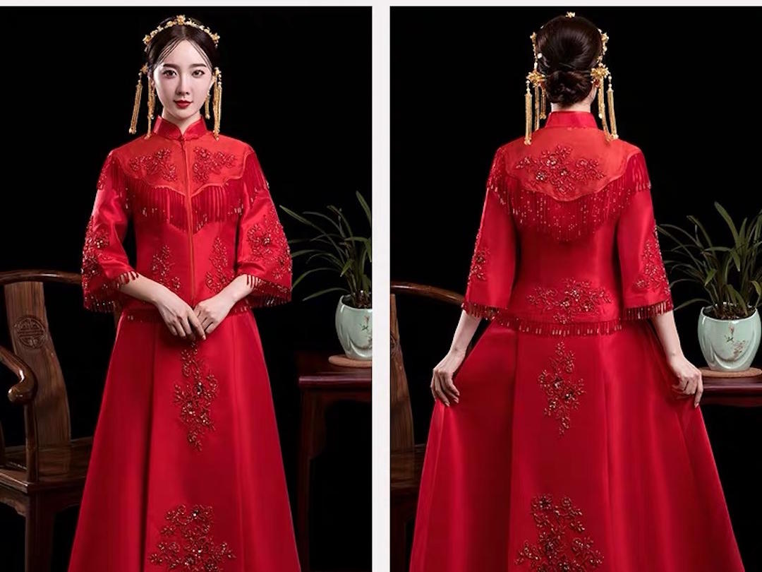 ［特色秀禾］限时特价 中式秀禾丝绸敬酒服中式礼服