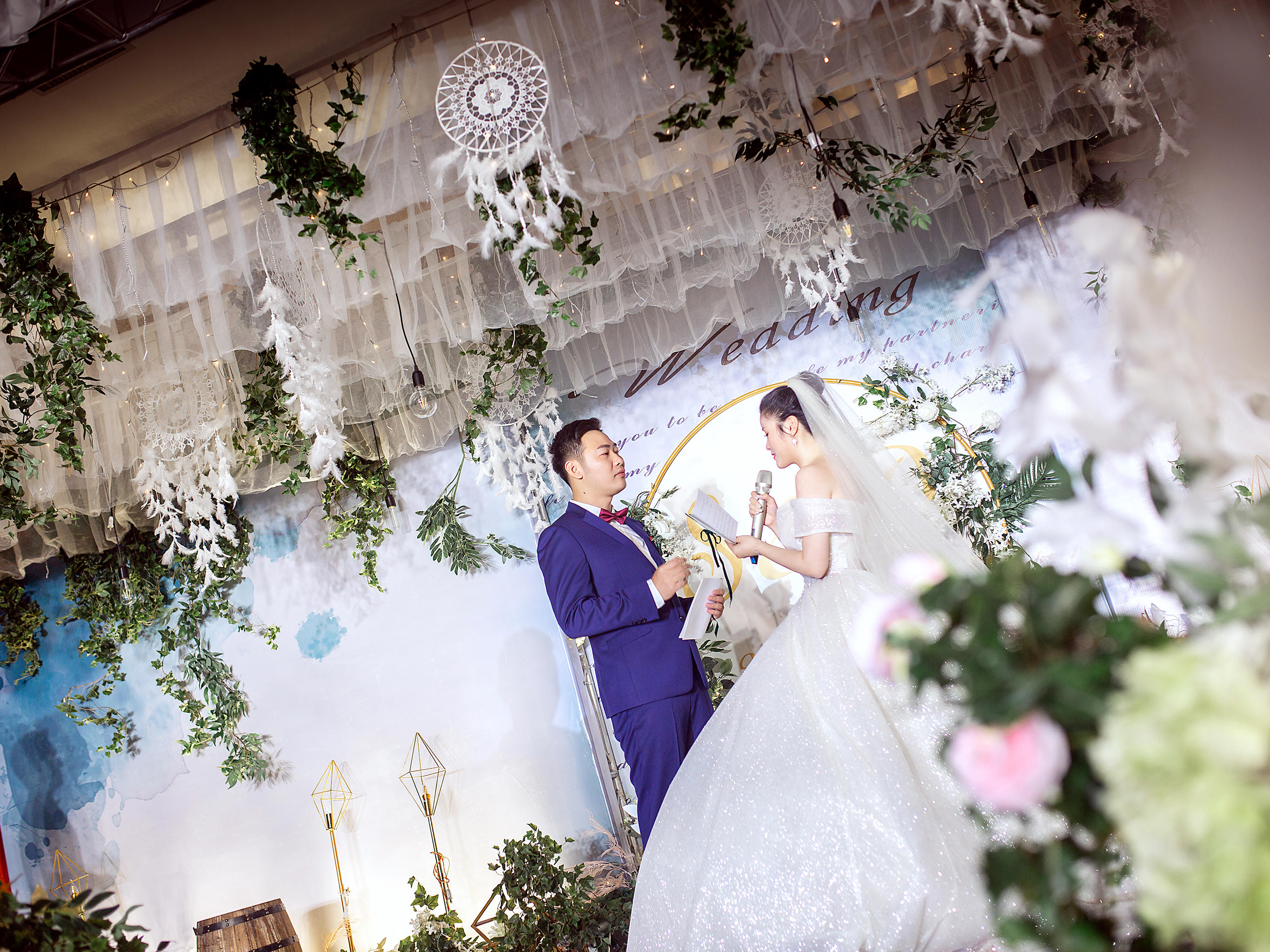 【陌上婚礼】20年大热 精致森系布景甜品展示台