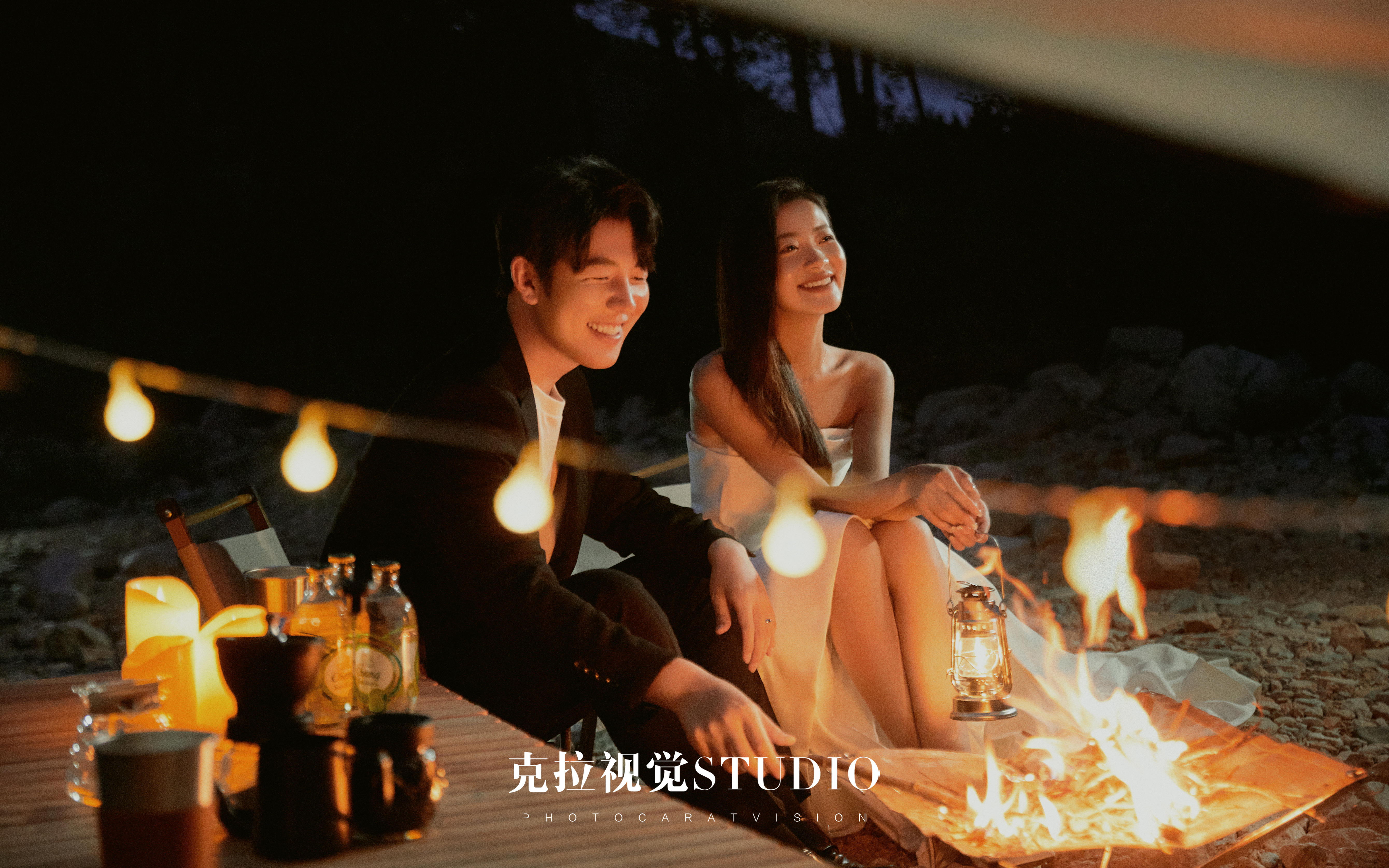 把夜景婚纱照拍成了氛围感电影风📷