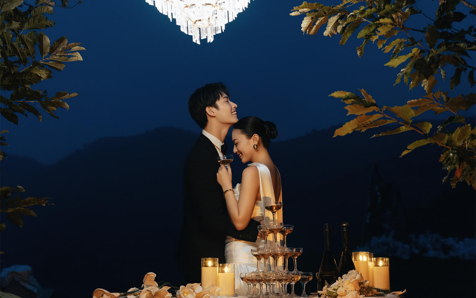 夜景氛圍感山景