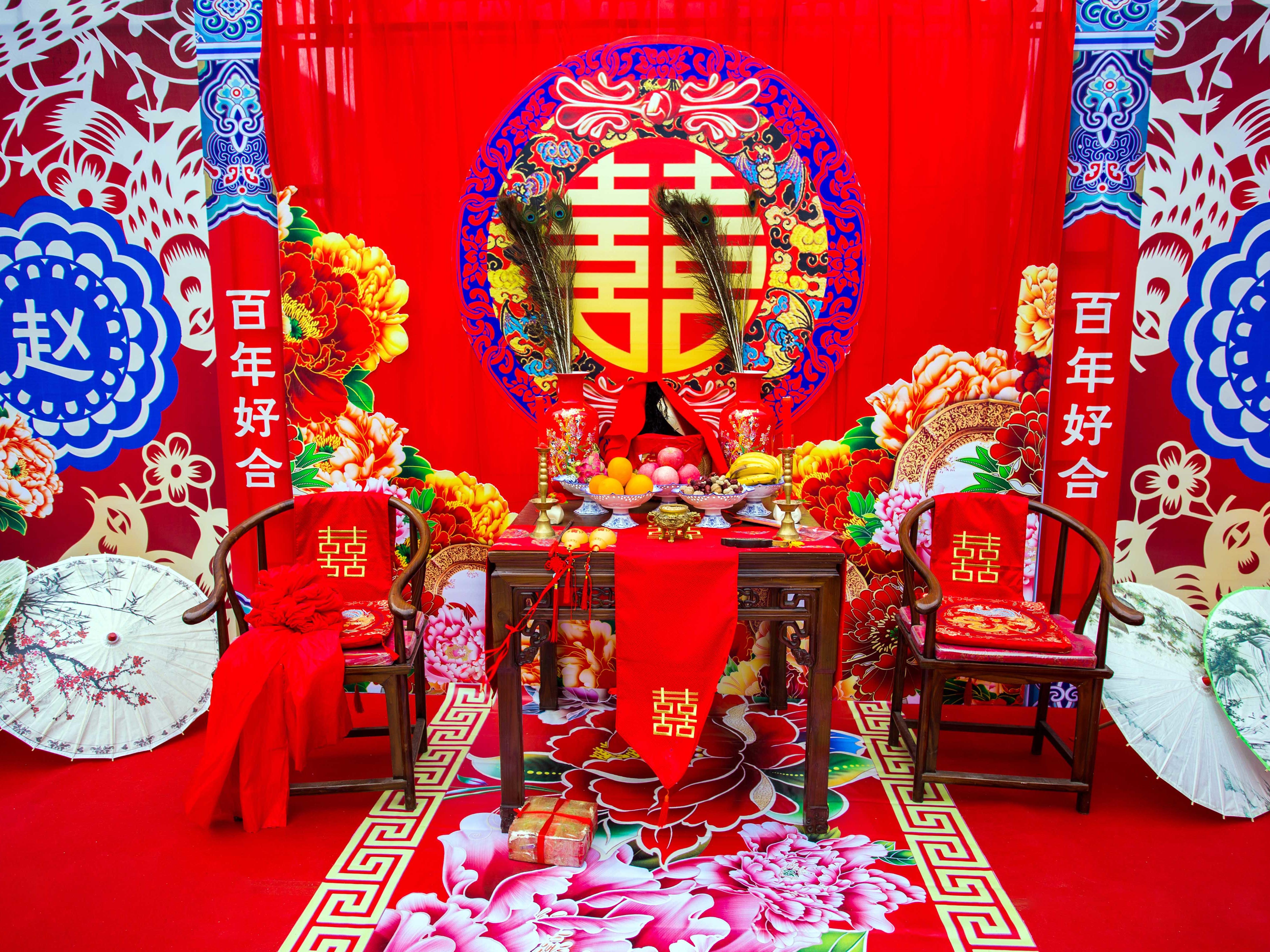 大红色中式婚礼.中式婚礼仪式感更强