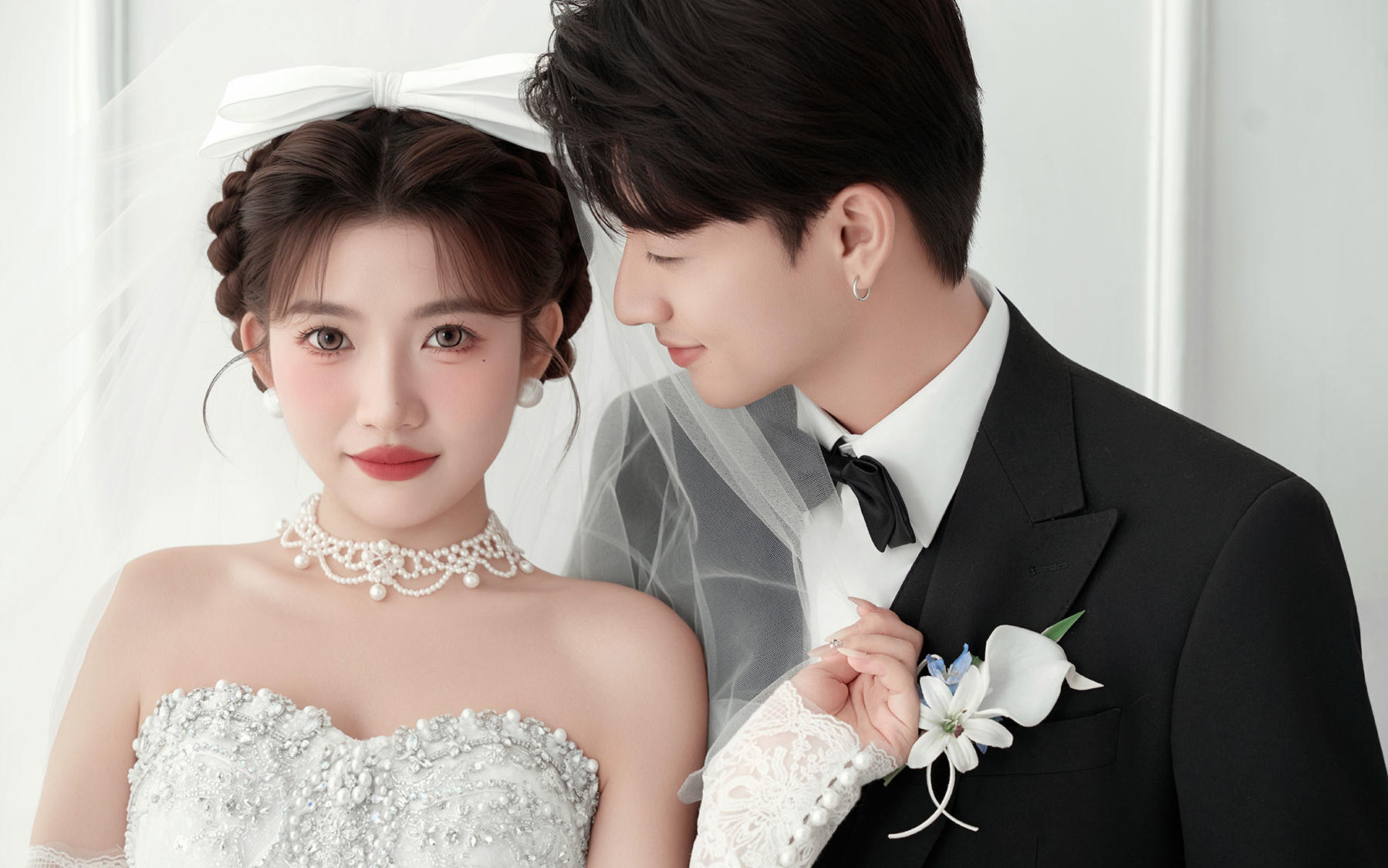 極簡主紗婚紗照～白紗與摯愛共筑余生