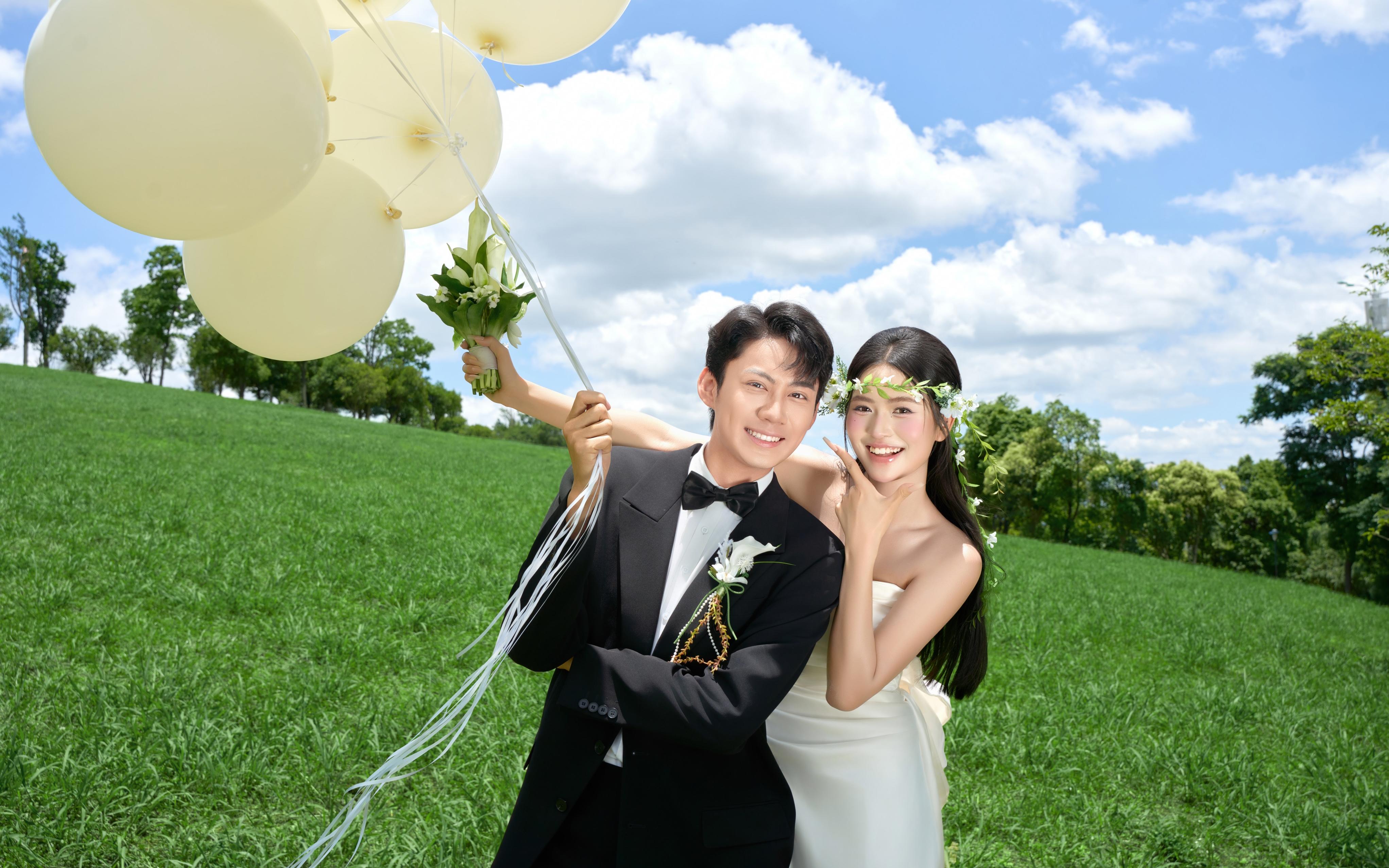 【夏禾的秘境】超甜的森系气球婚纱照