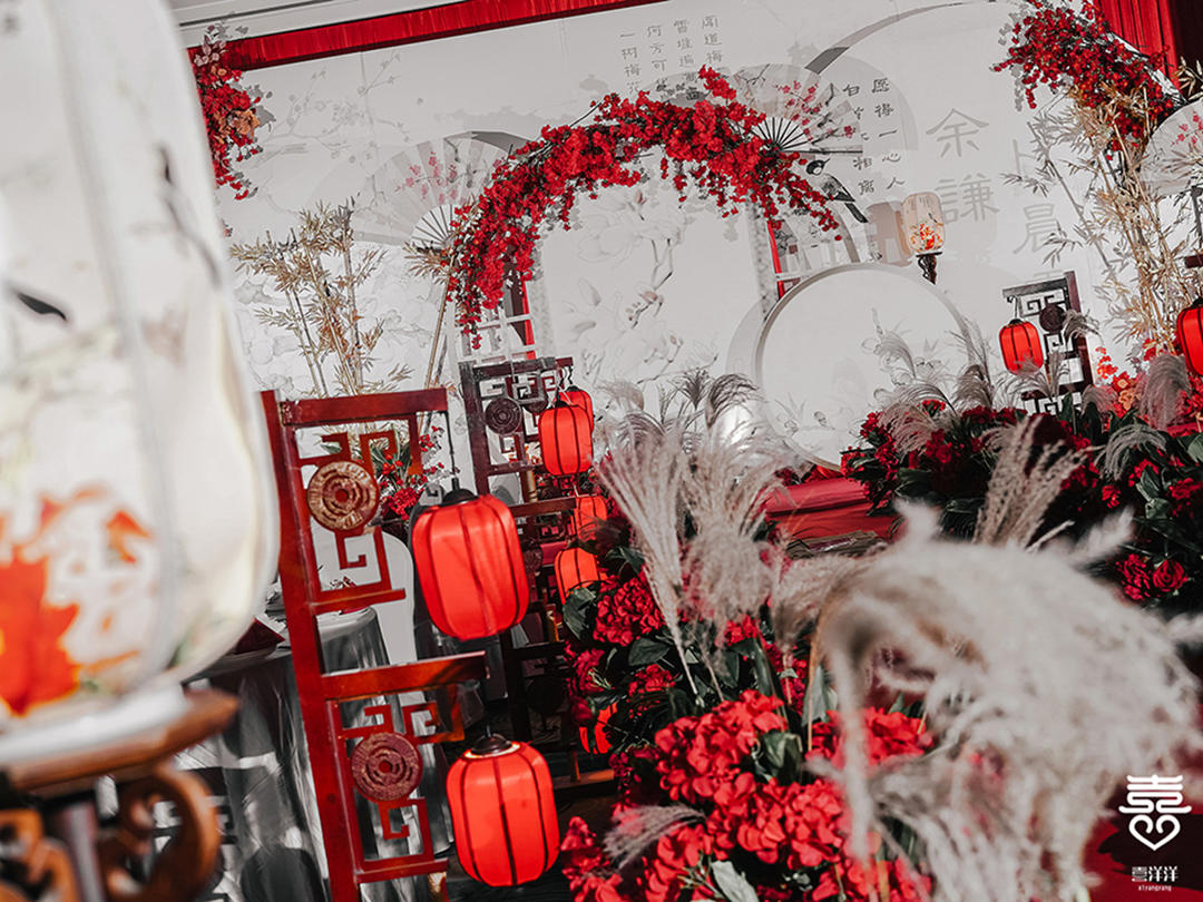 价格8800元的蓝色新中式场布套餐