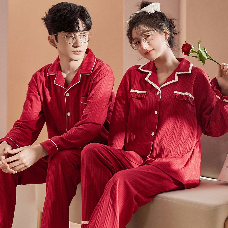 新婚情侣秋冬季高级感女家居服套装