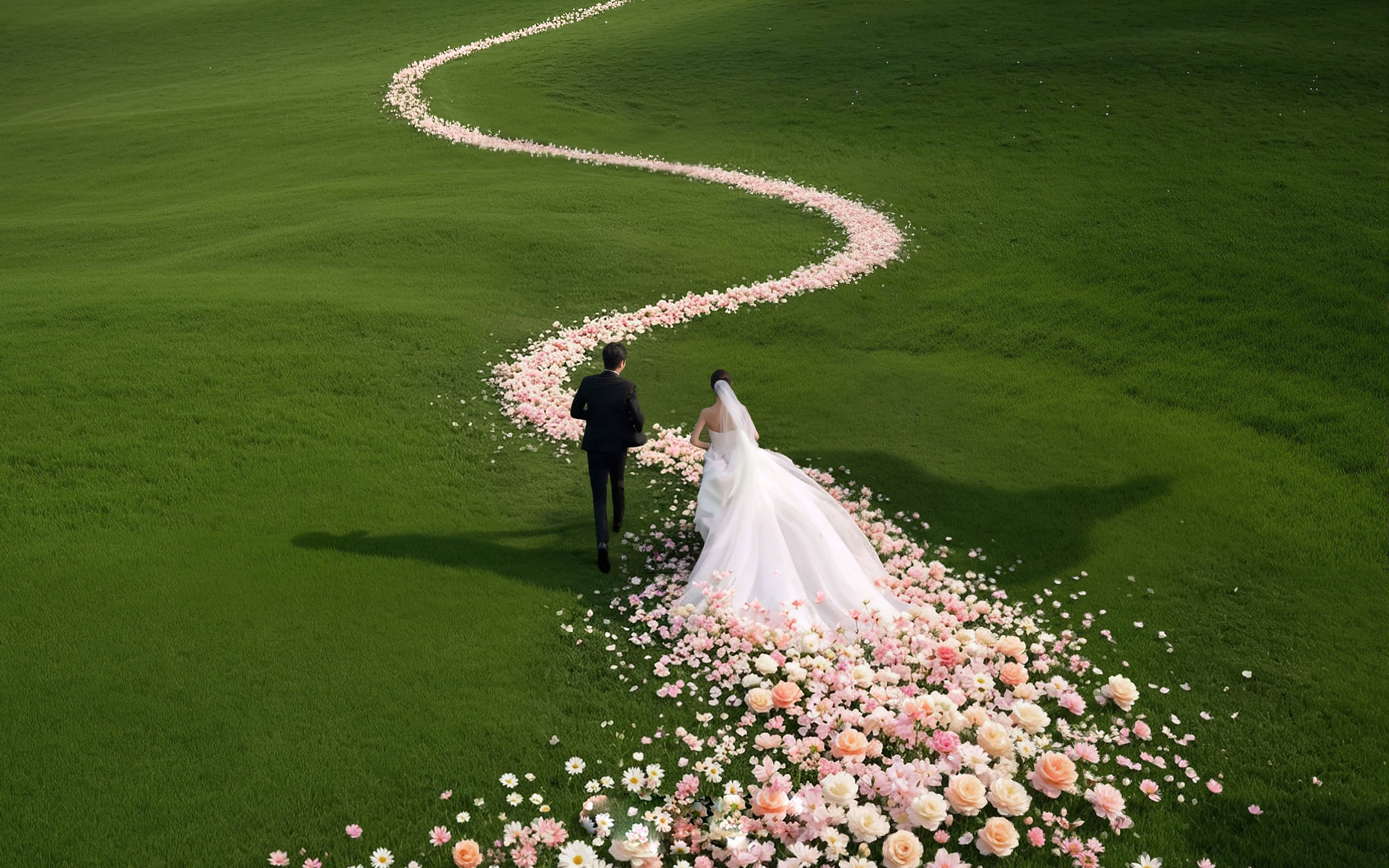 备婚姐妹必冲！步步生花婚纱照太出片了